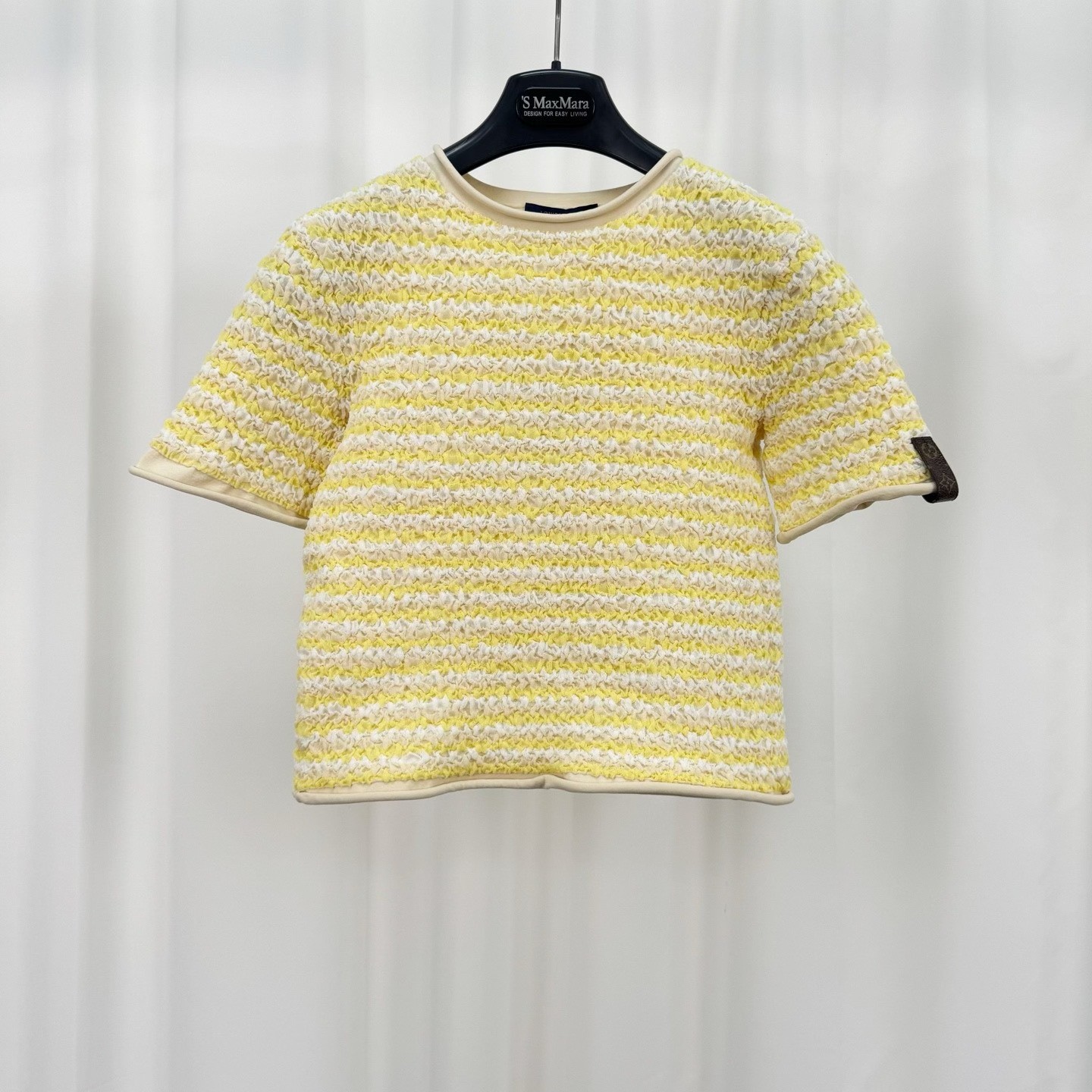 Louis Vuitton Yellow Ruched Leather Tab Top