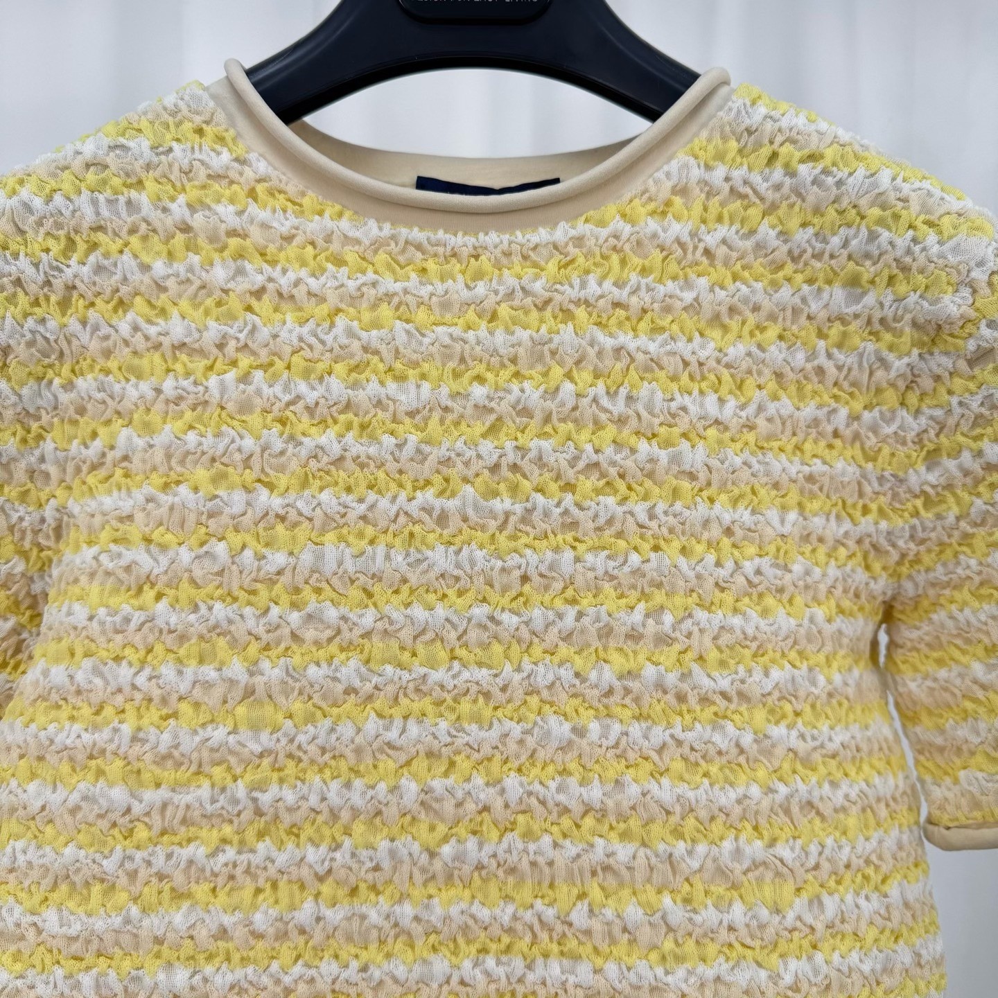 Louis Vuitton Yellow Ruched Leather Tab Top — detail