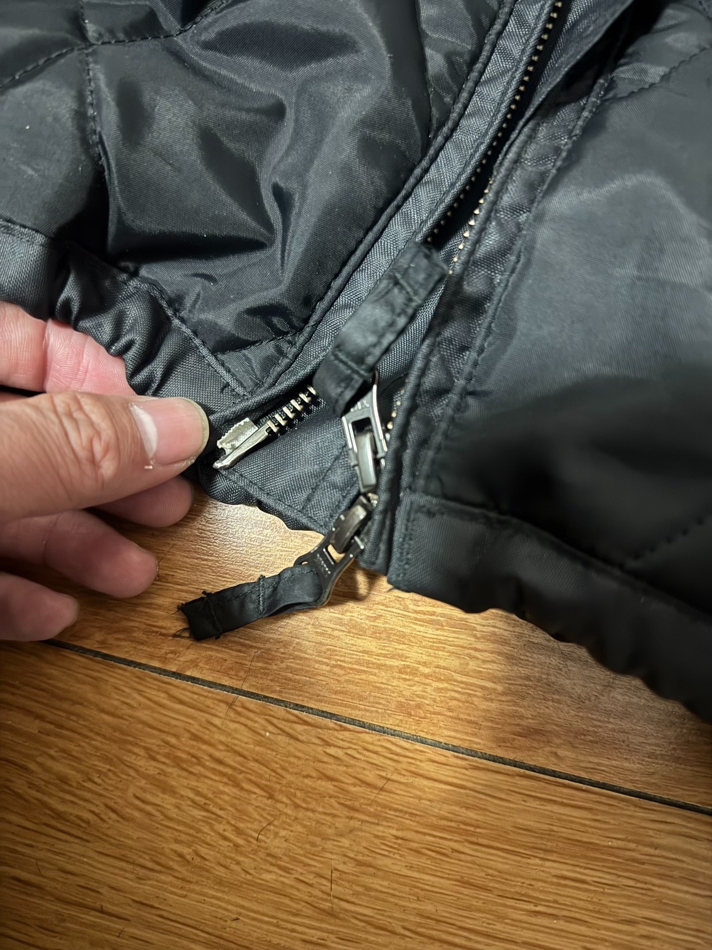 Iron Heart Black Quilted Primaloft Jacket — detail