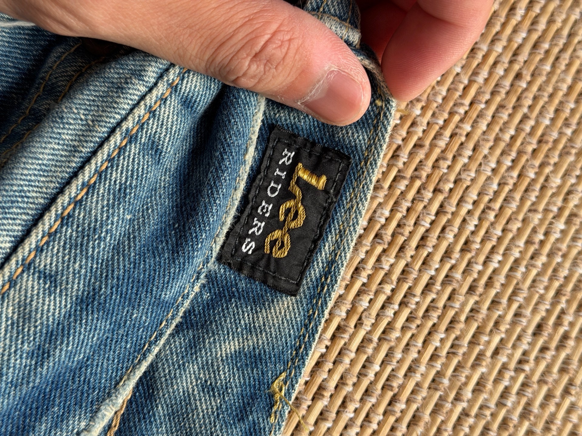 Lee Riders Distressed Wide Leg Jeans — detail
