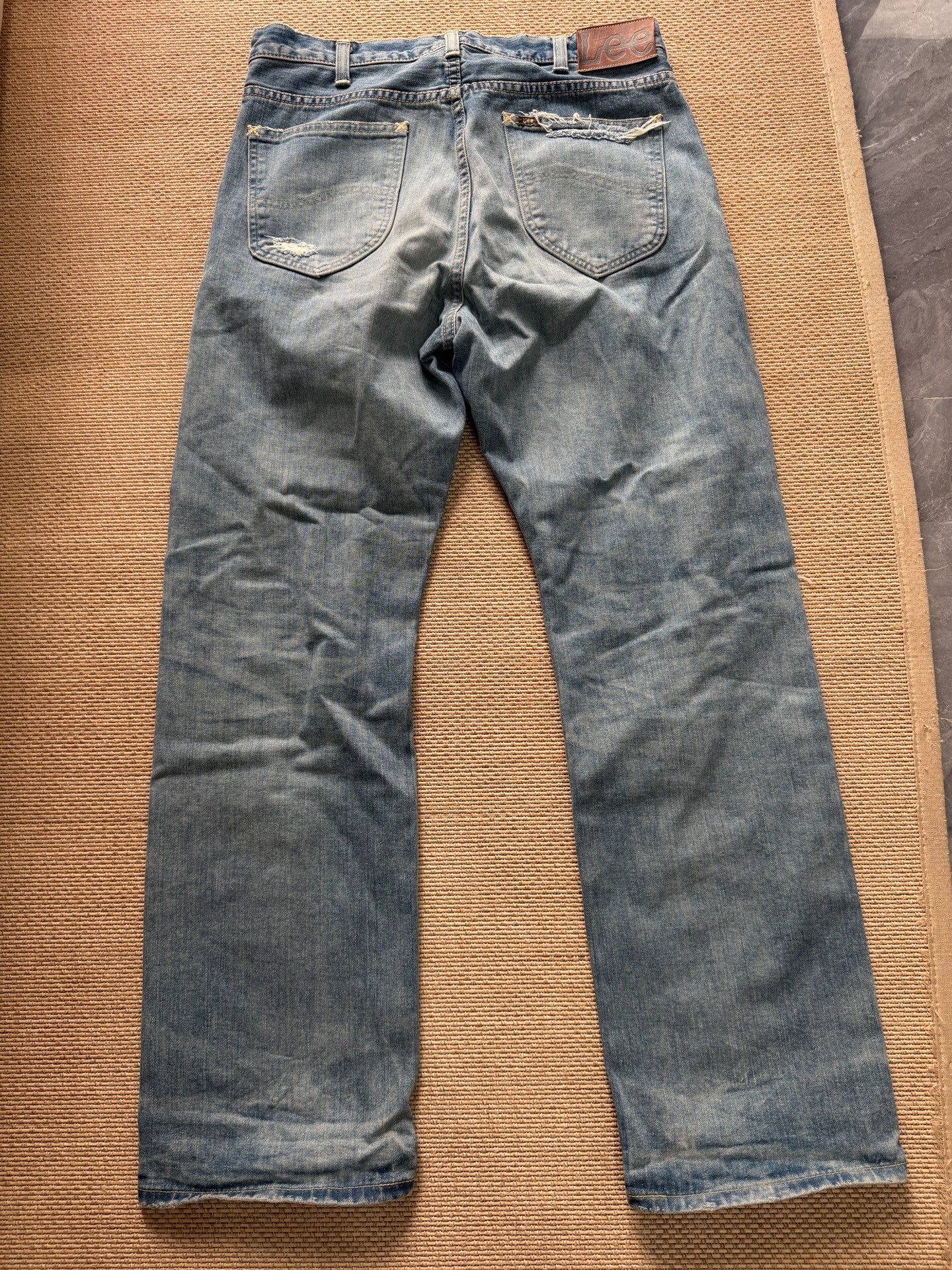 Lee Riders Distressed Wide Leg Jeans — front