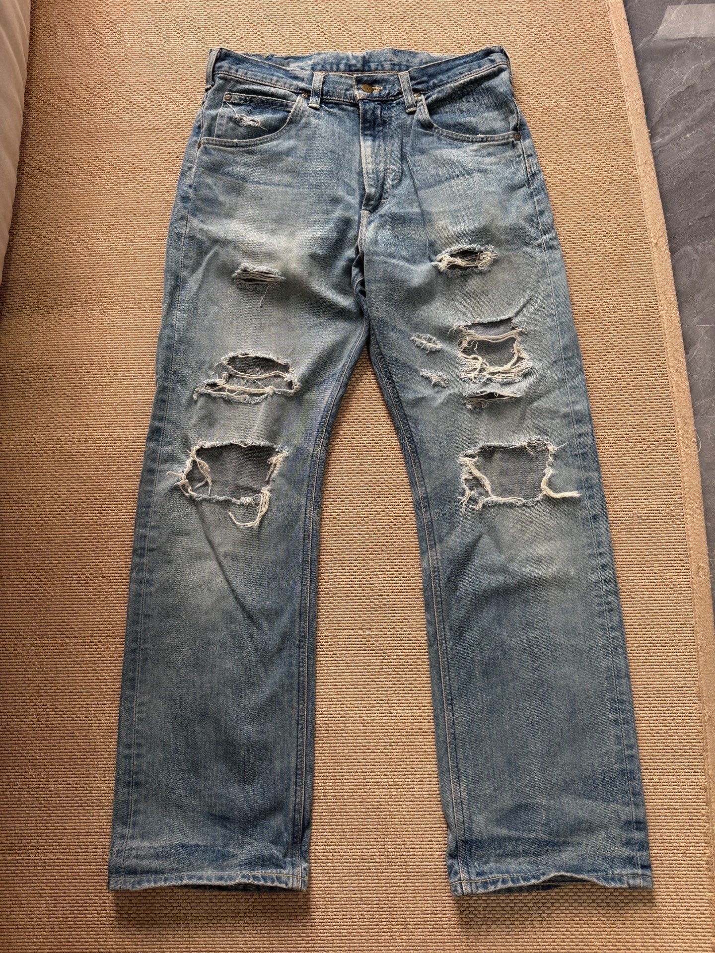 Lee Riders Distressed Wide Leg Jeans