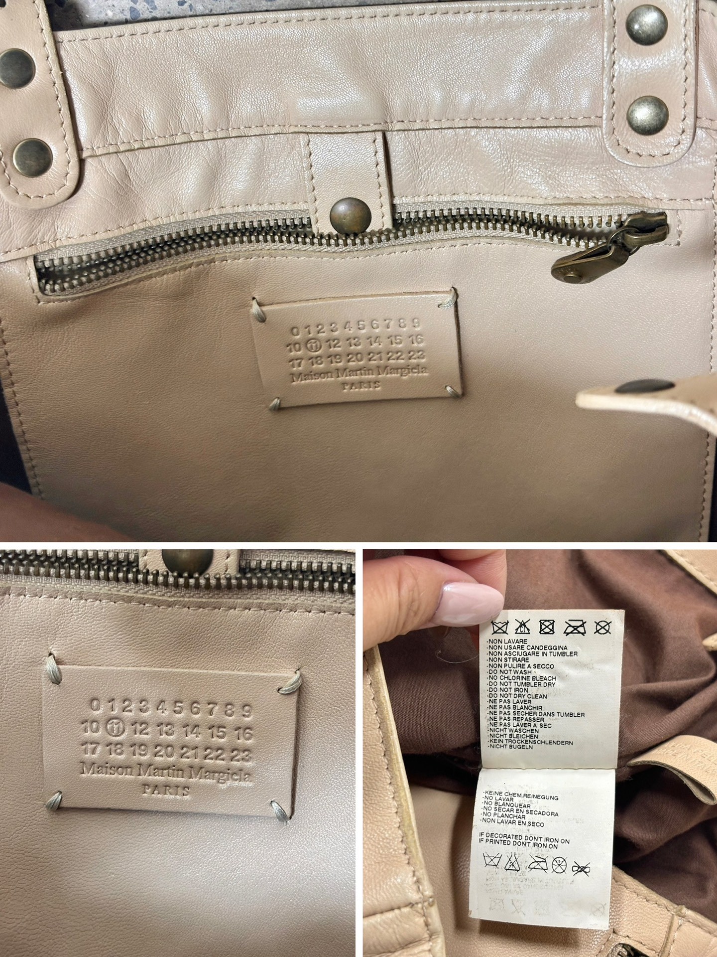 Maison Margiela 2way Leather Tote Bag — label
