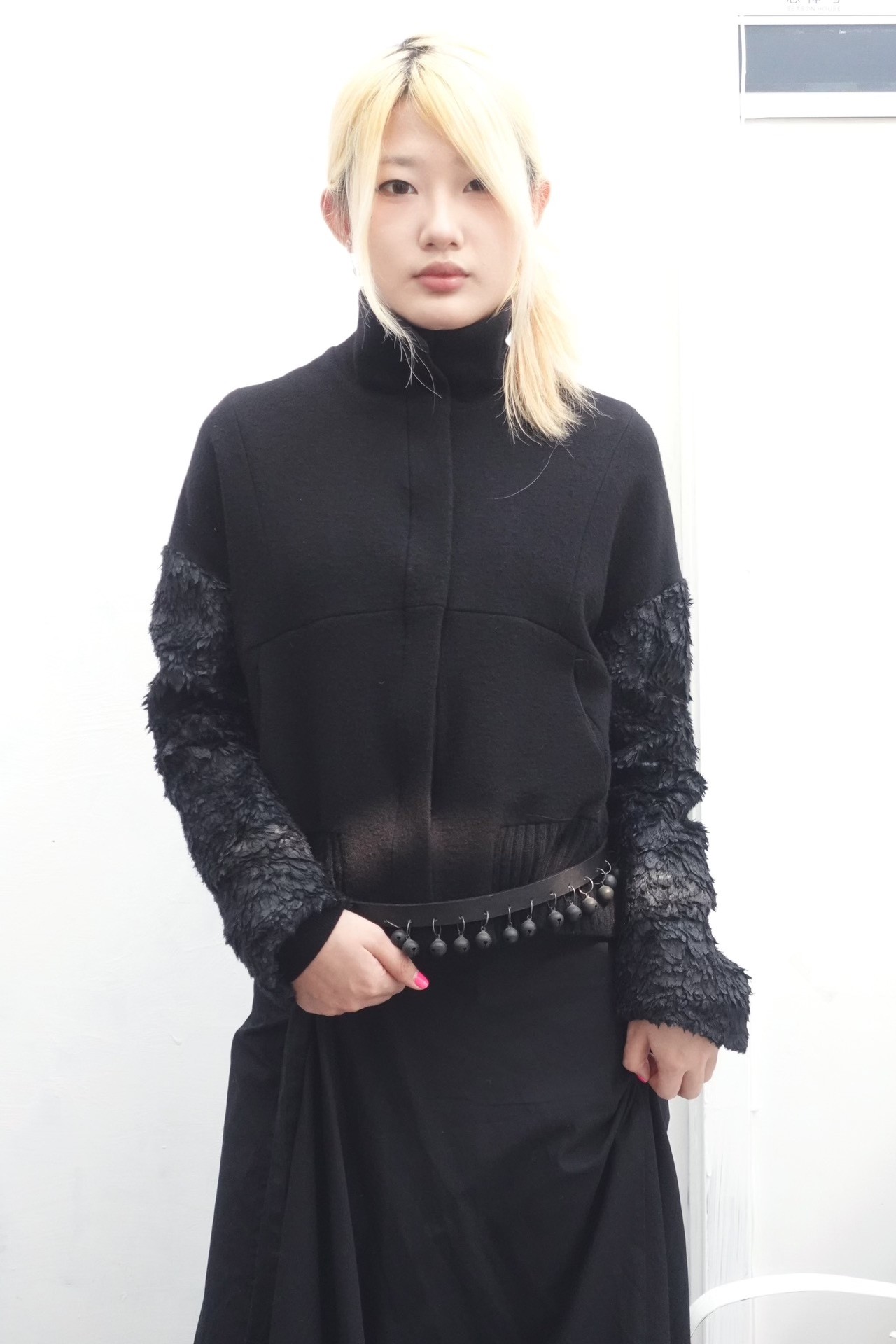 Ann Demeulemeester Black Feather Short Jacket — detail