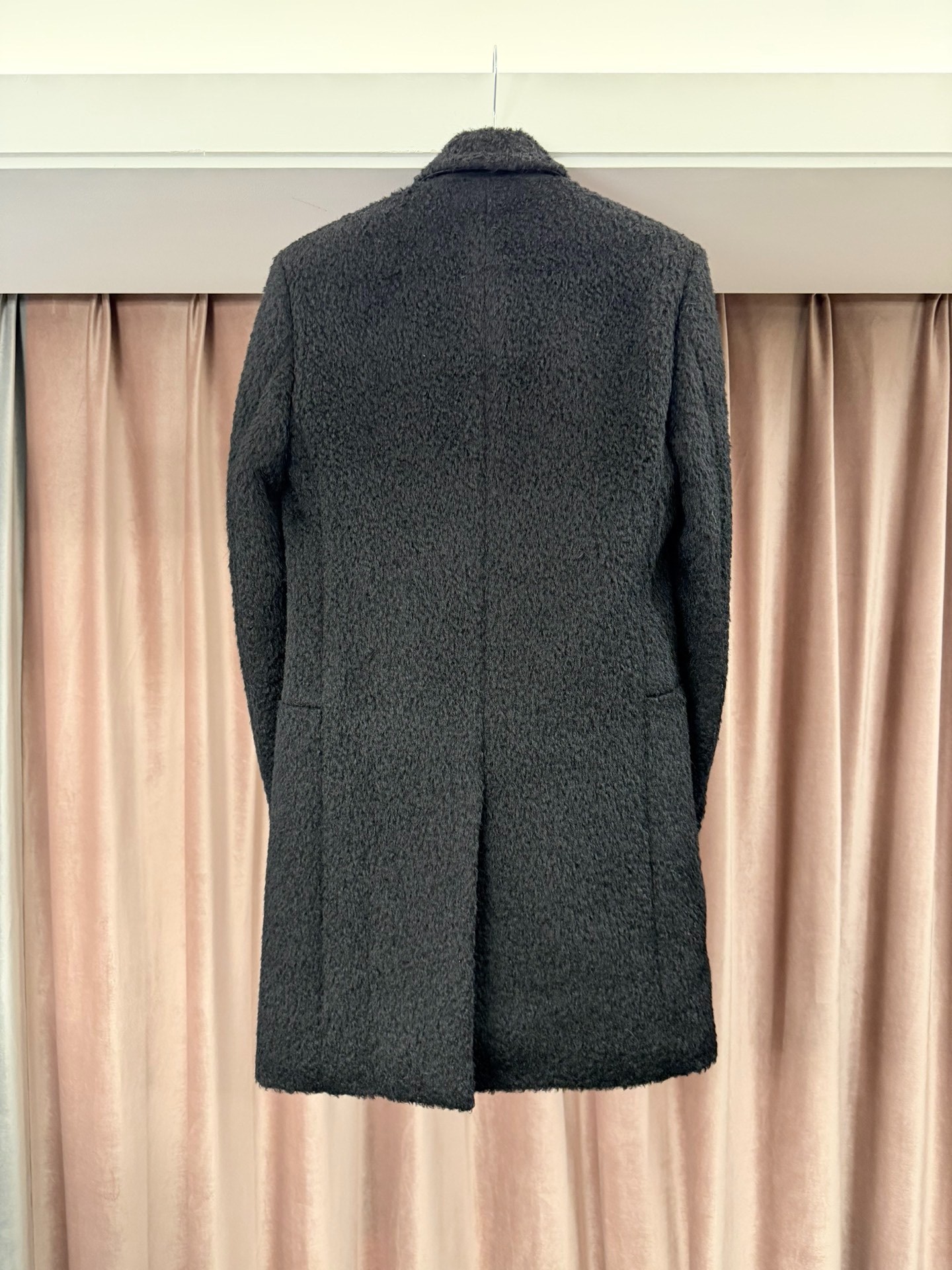 Saint Laurent Wool Mohair Blend Fur Coat — detail
