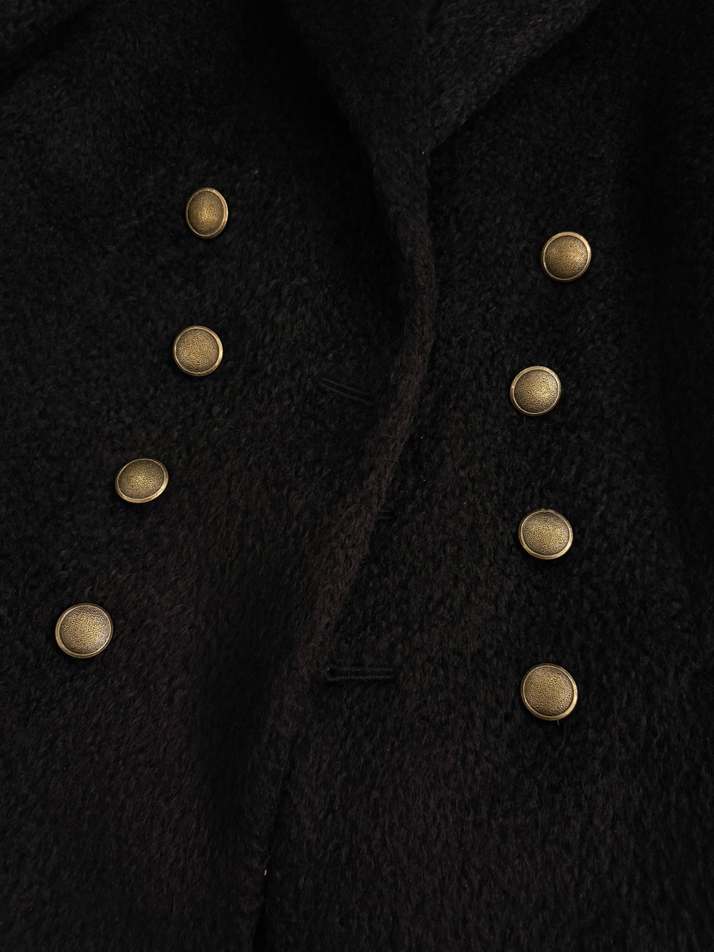Saint Laurent Wool Mohair Blend Fur Coat — back