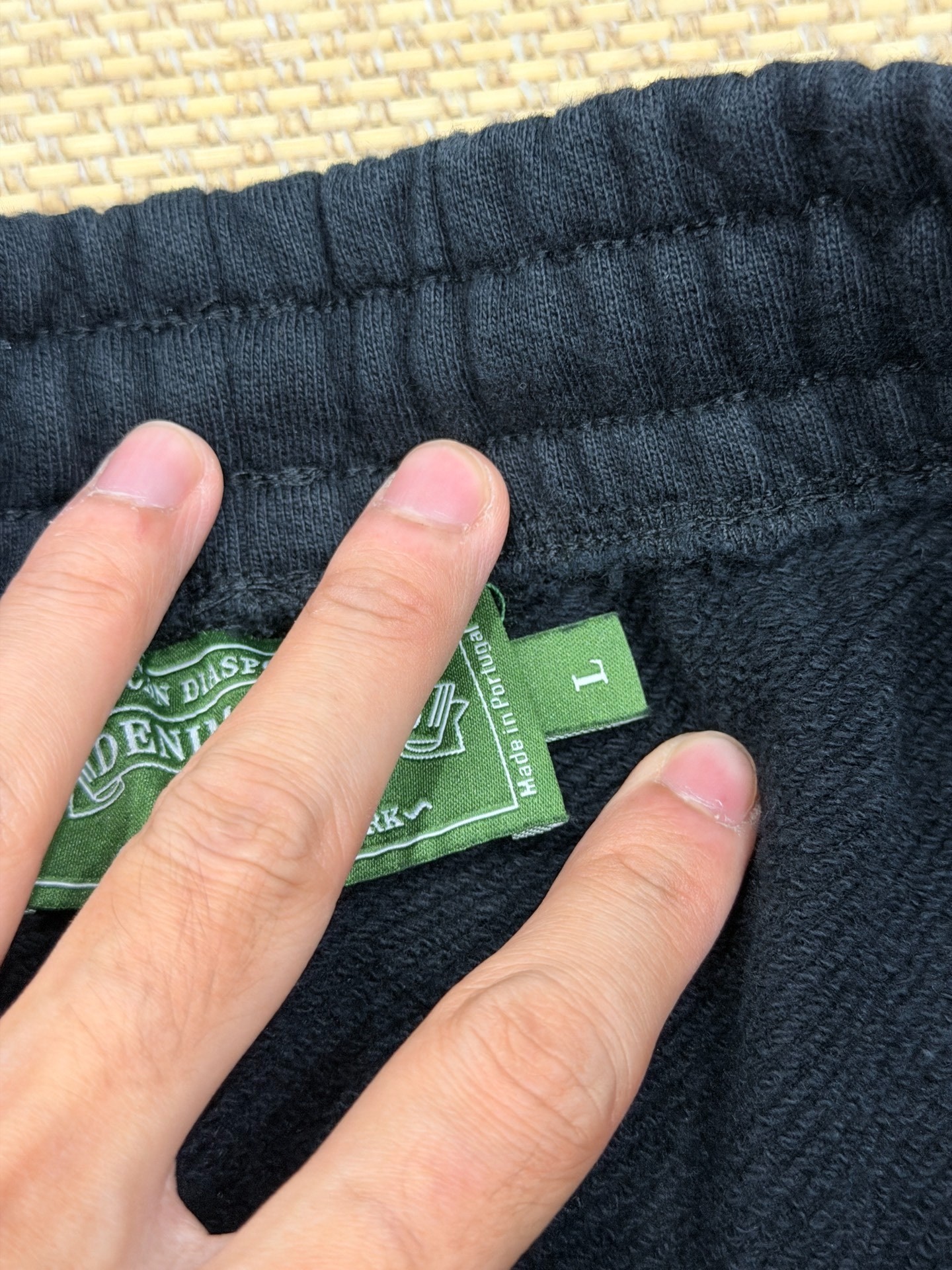 Denim Tears Biggie Cotton Fleece Pants — label