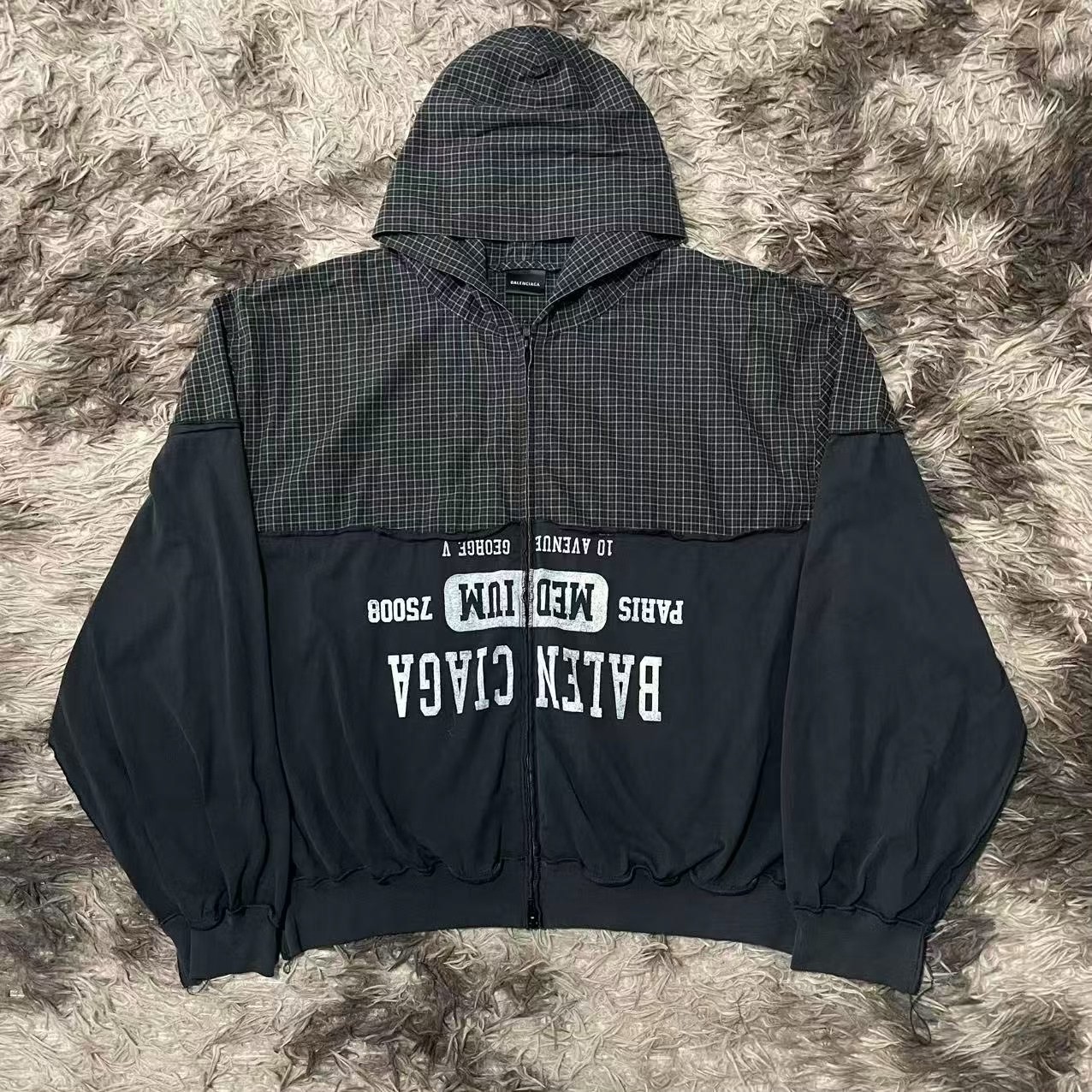 Balenciaga Oversized Printed Hooded Jacket