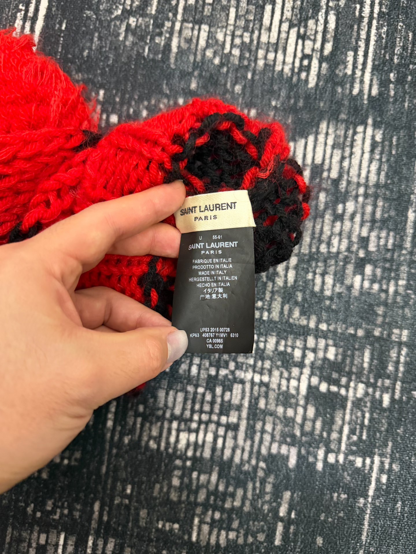 Saint Laurent 16SS Runway Knit Beanie — detail