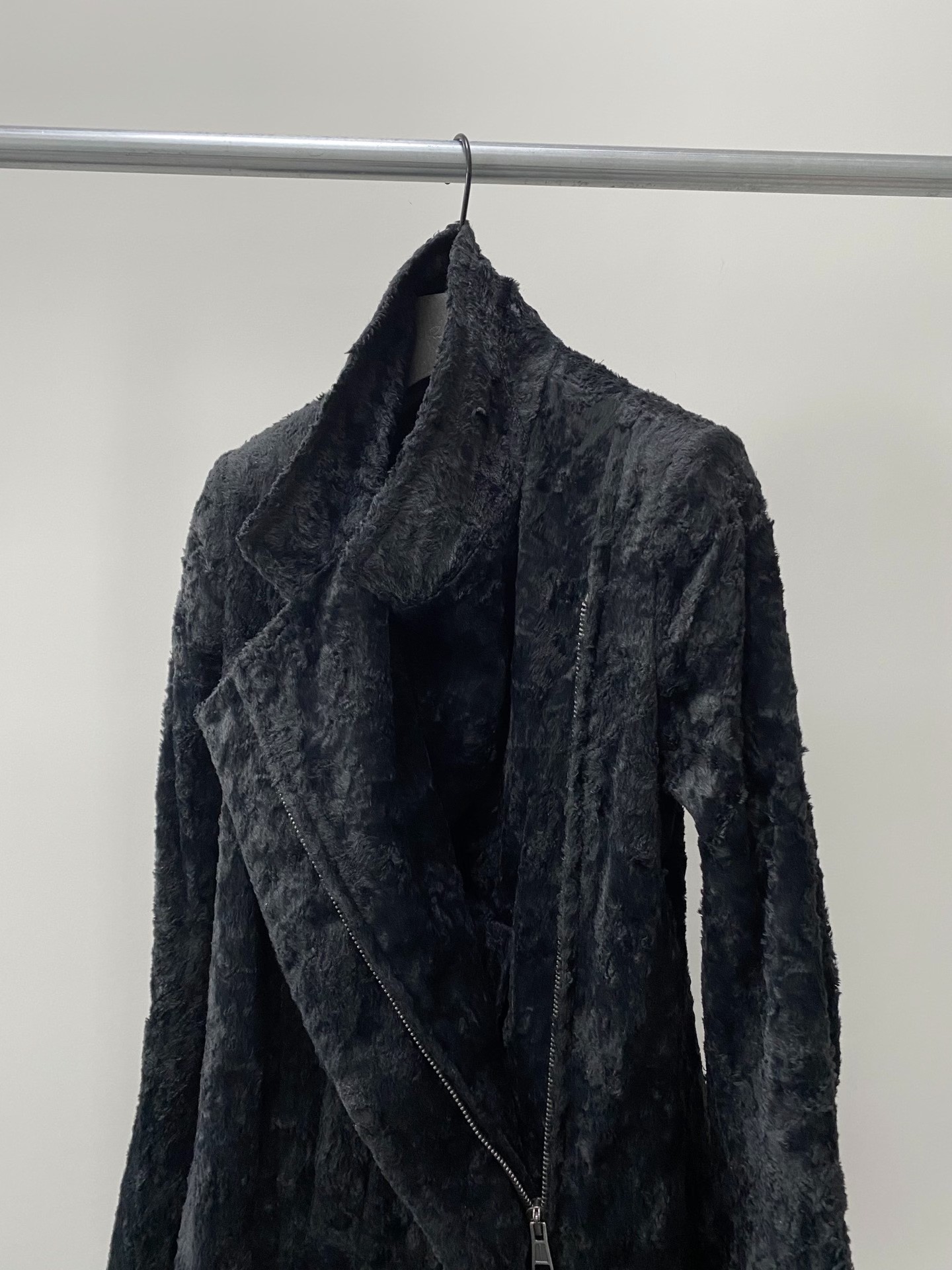 Ann Demeulemeester Black Asymmetrical Jacket — front
