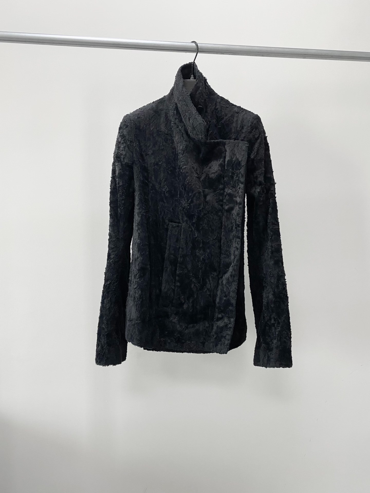 Ann Demeulemeester Black Asymmetrical Jacket — detail