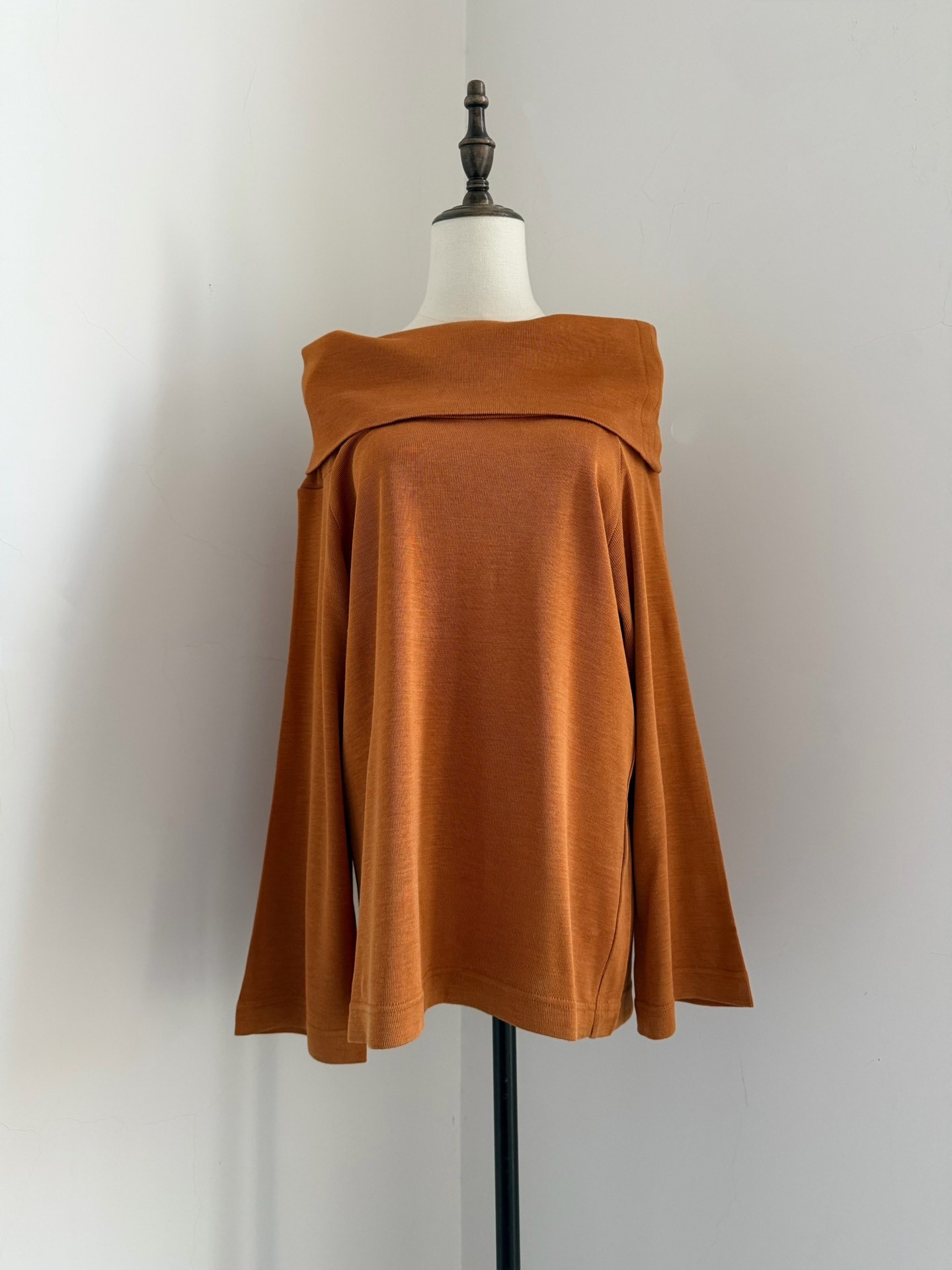 Issey Miyake 1980s Cowl Neck Top — front