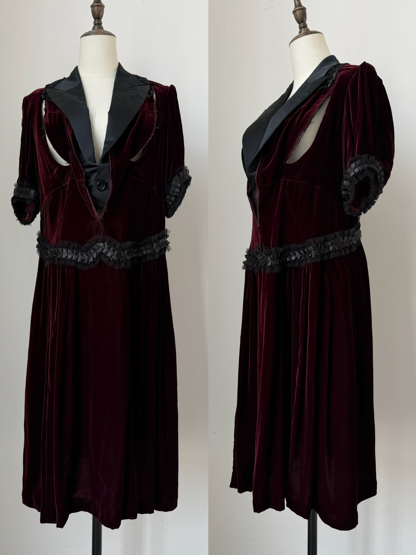 Comme des Garcons 2006 Velvet Midi Dress — back