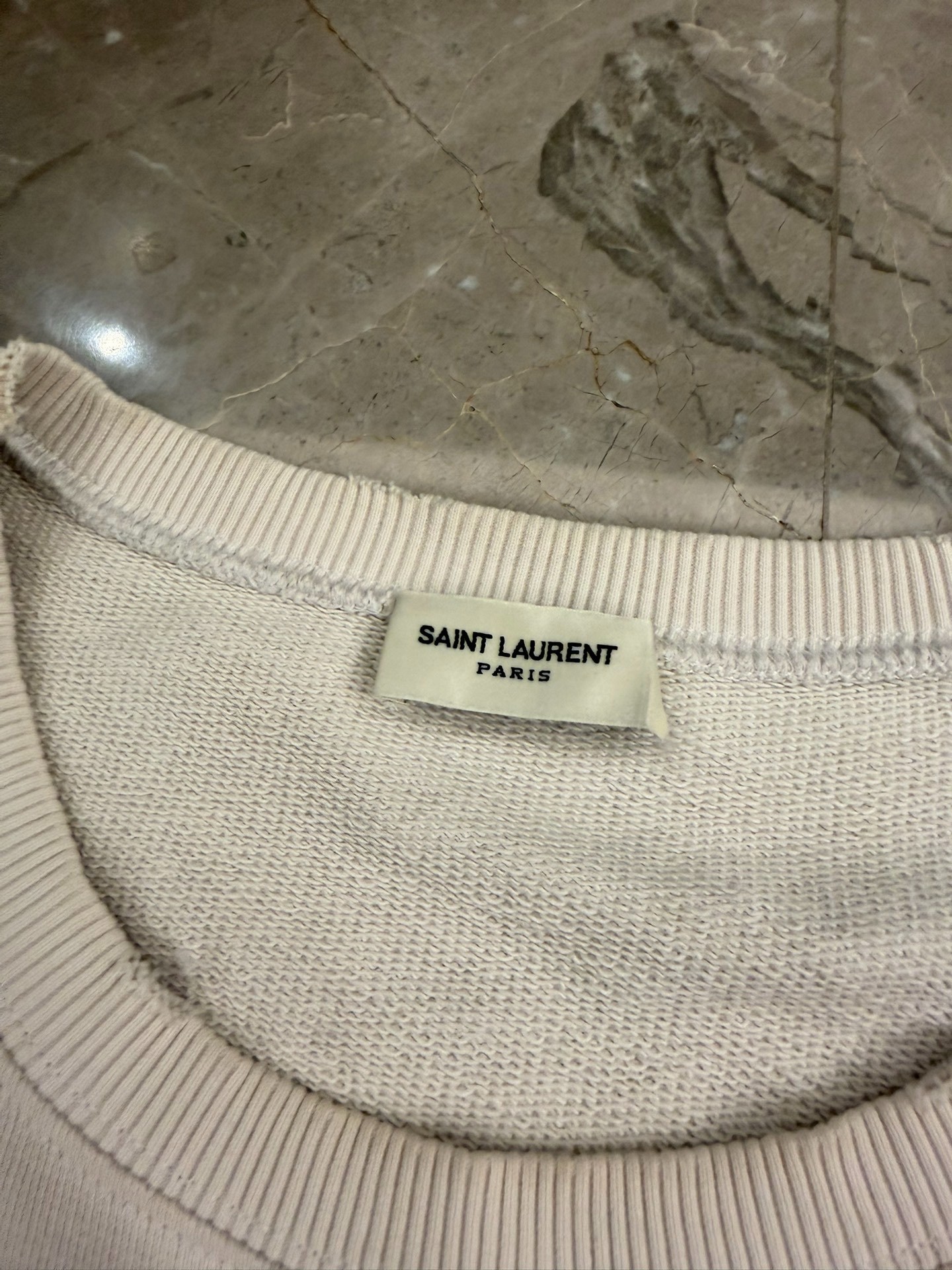 Saint Laurent White Robot Print Hoodie — label