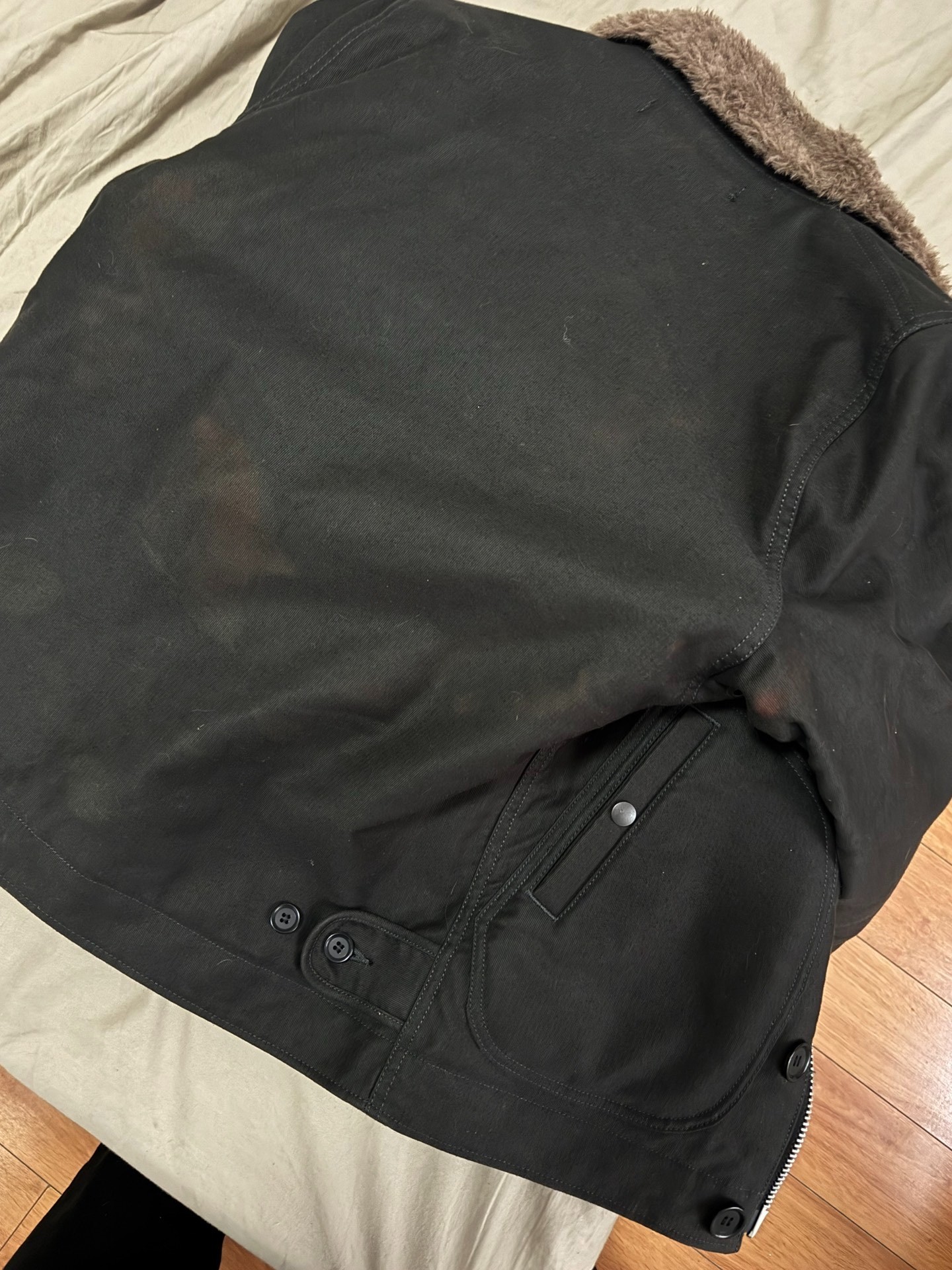 Iron Heart Black Deck Jacket — detail