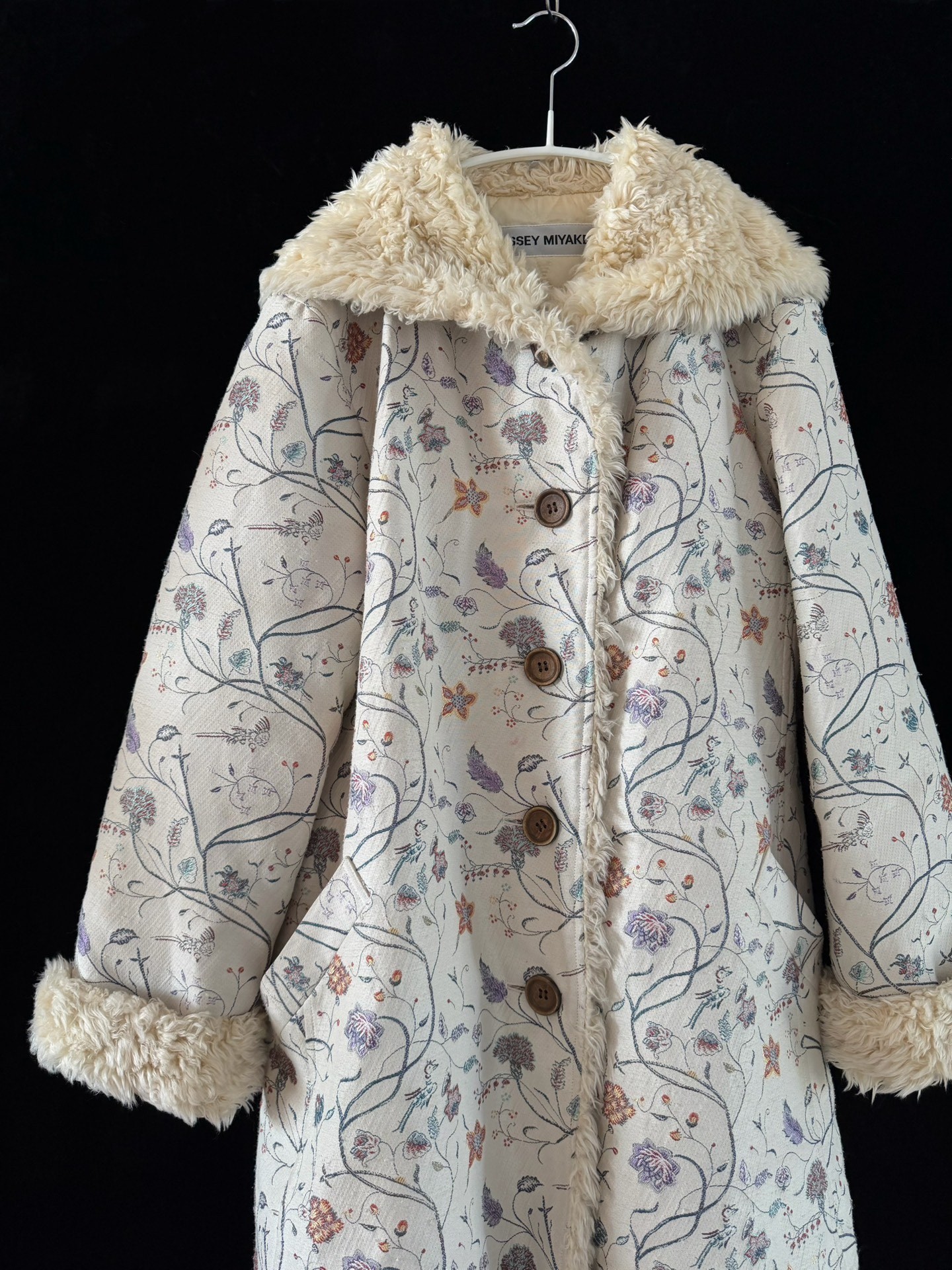Issey Miyake 2003 Runway Embroidered Coat — front
