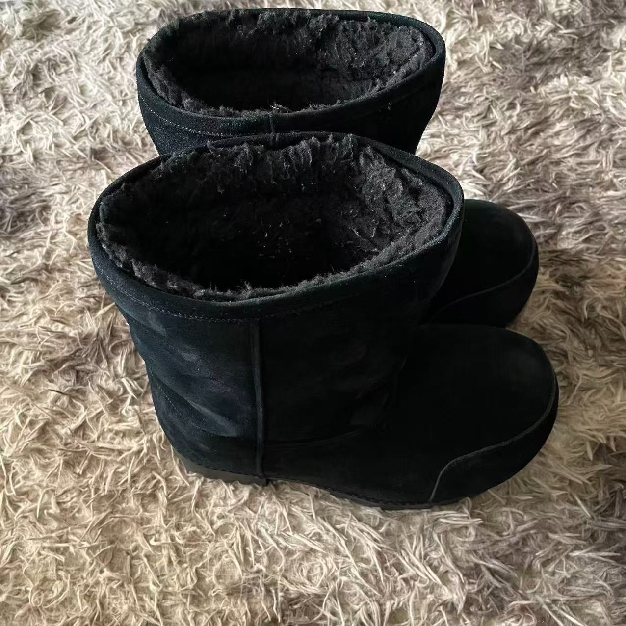 Balenciaga 24Fall Black Suede Mid-Calf Boots — front