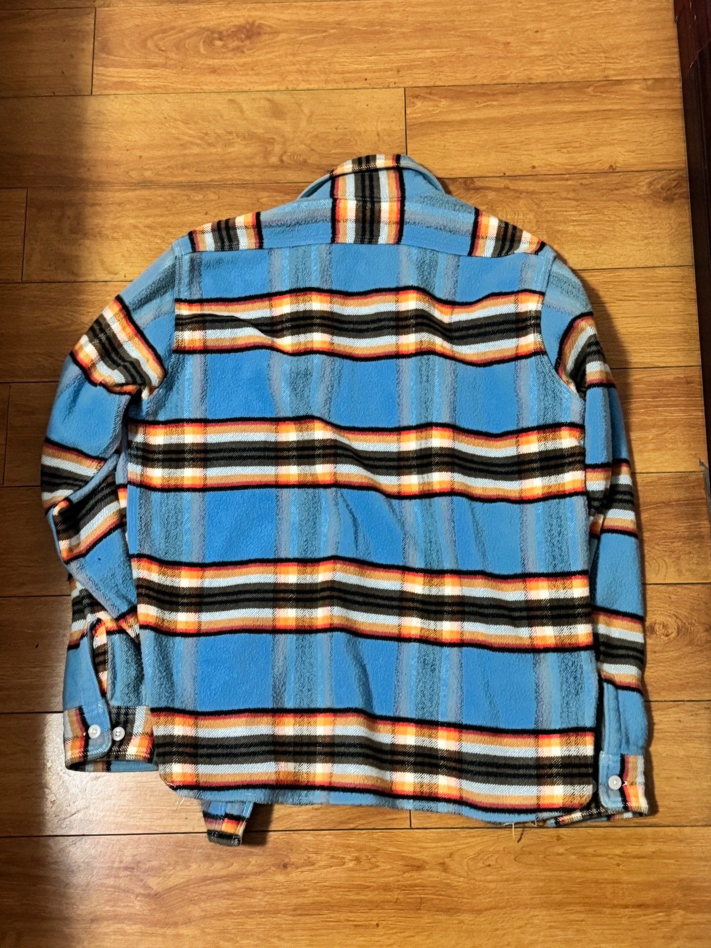 Freewheelers Blue Plaid Flannel Shirt — front