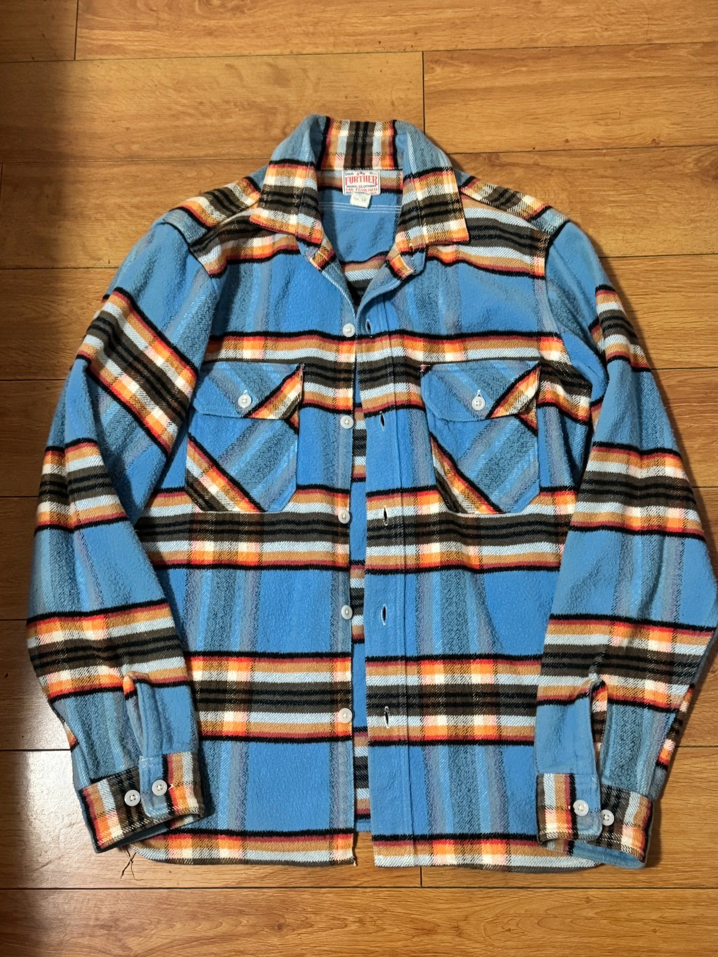 Freewheelers Blue Plaid Flannel Shirt