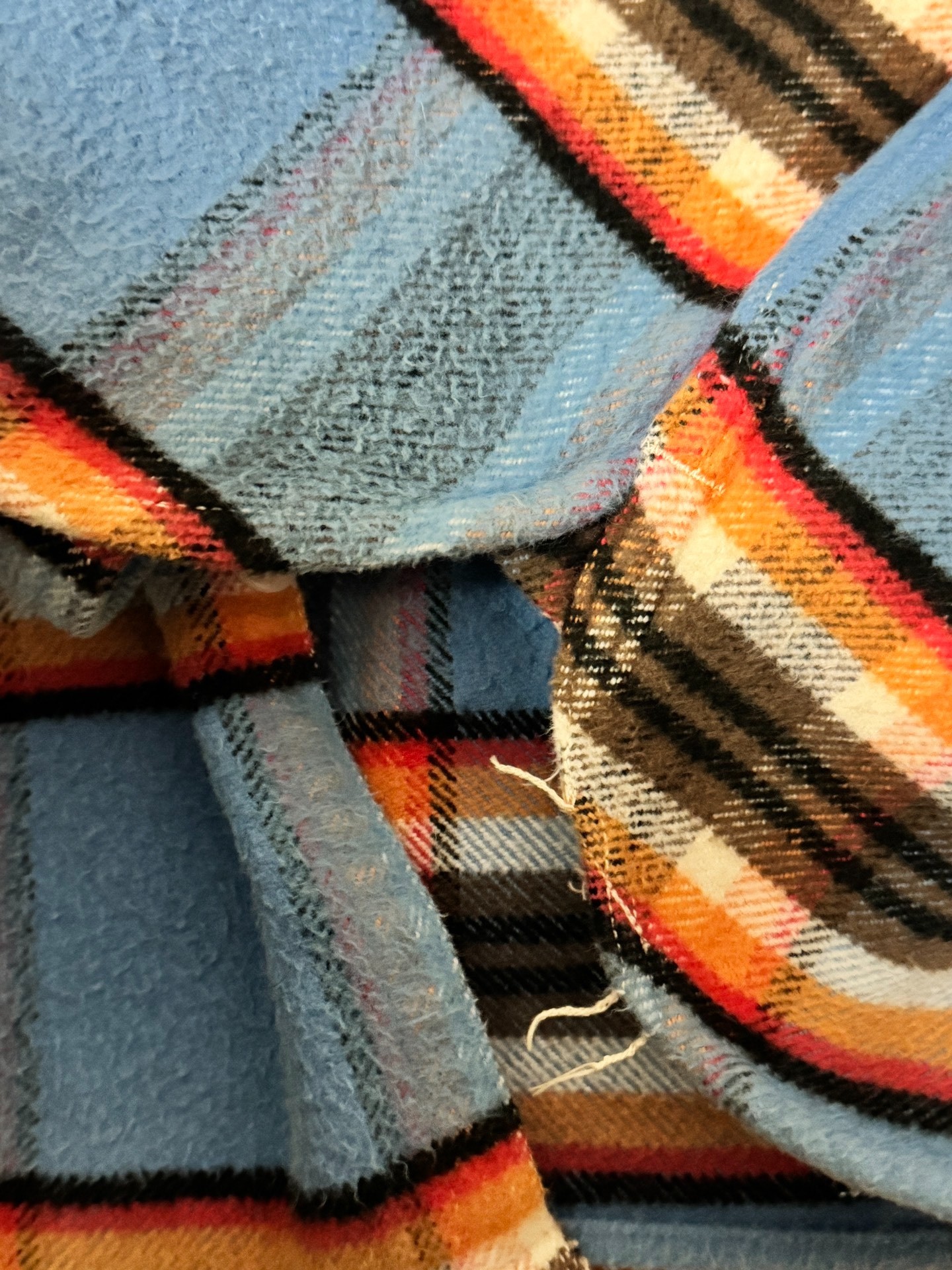 Freewheelers Blue Plaid Flannel Shirt — back