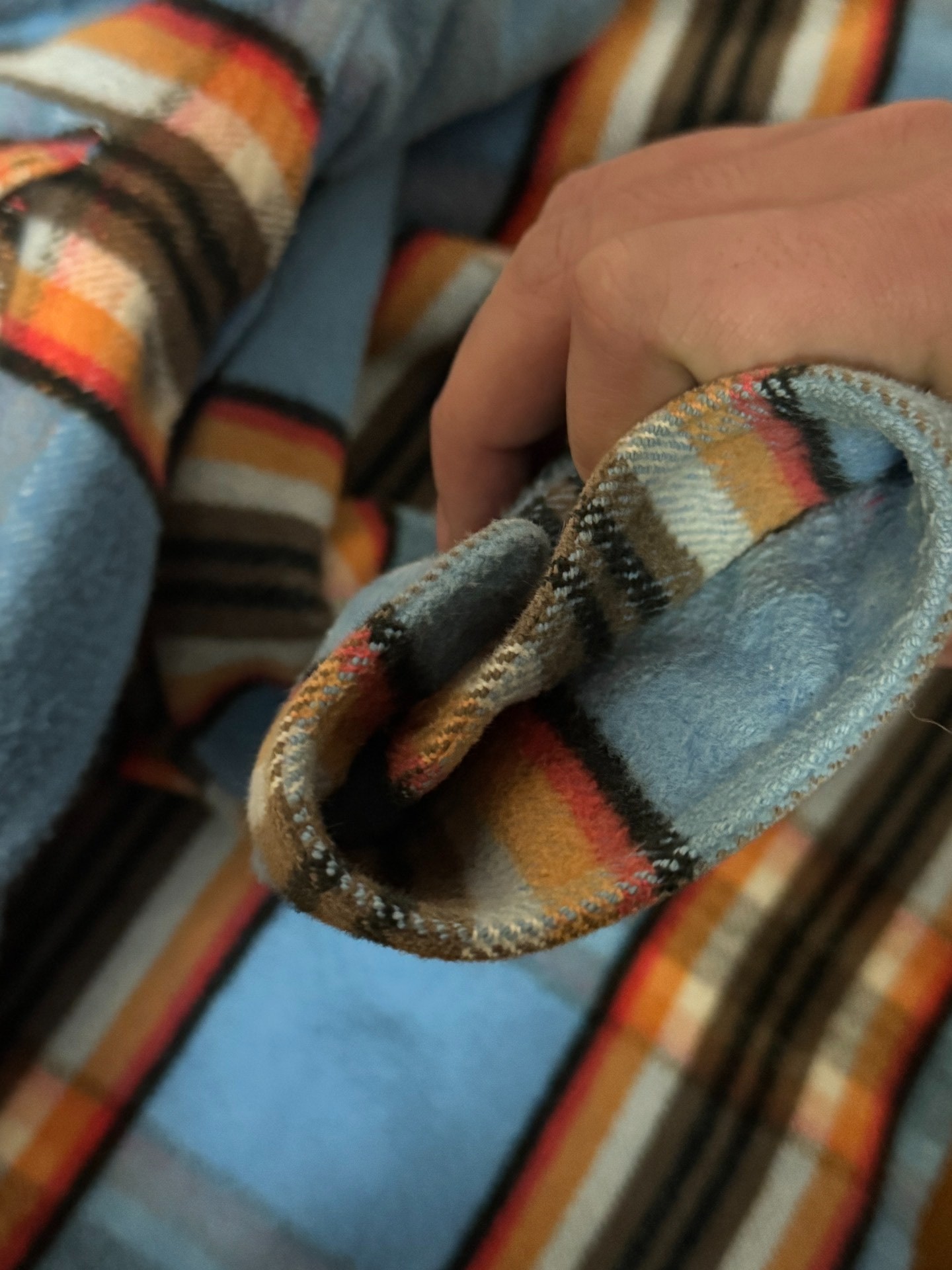 Freewheelers Blue Plaid Flannel Shirt — label