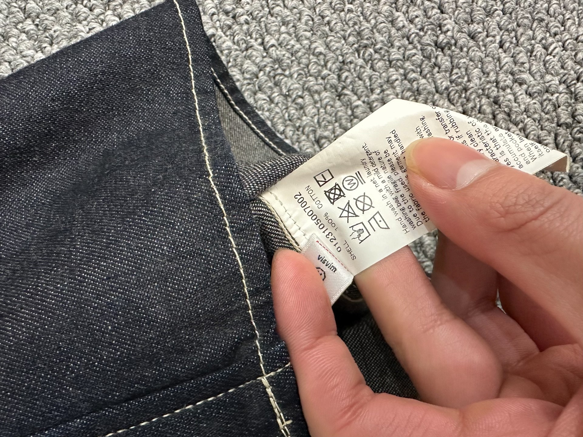 Visvim Mud Overdyed Long Sleeve Shirt — label