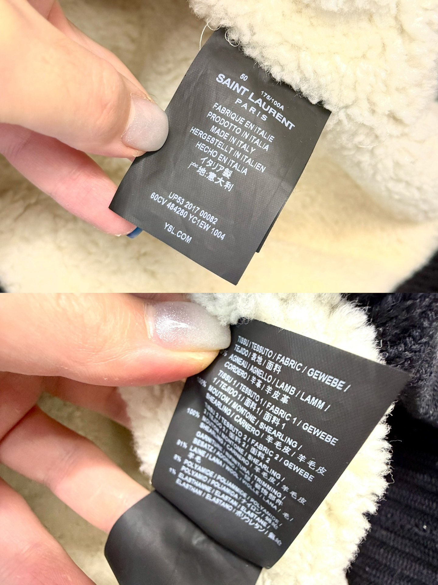 Saint Laurent 17FW Runway Fur Hoodie — label