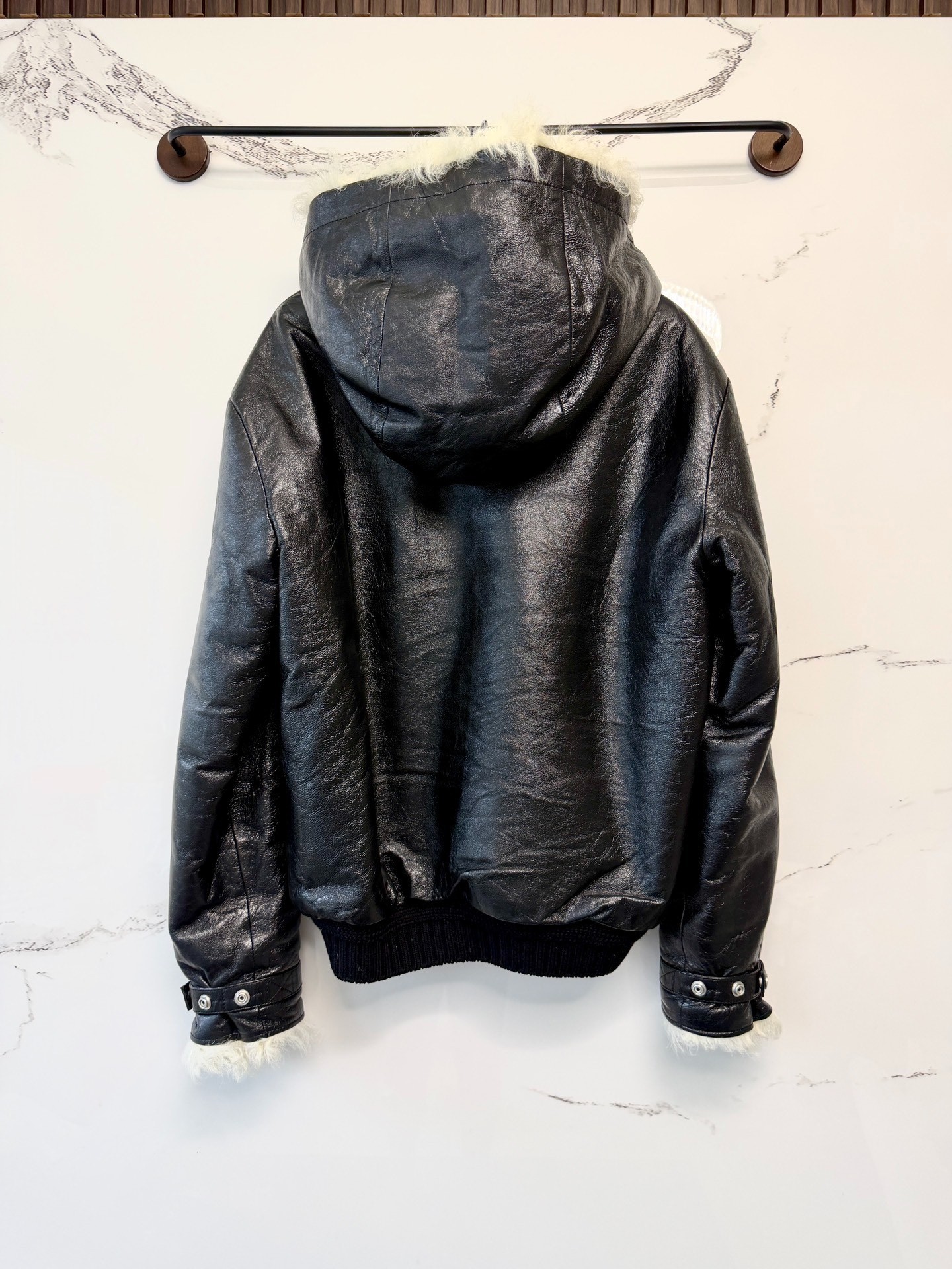 Saint Laurent 17FW Runway Fur Hoodie — back
