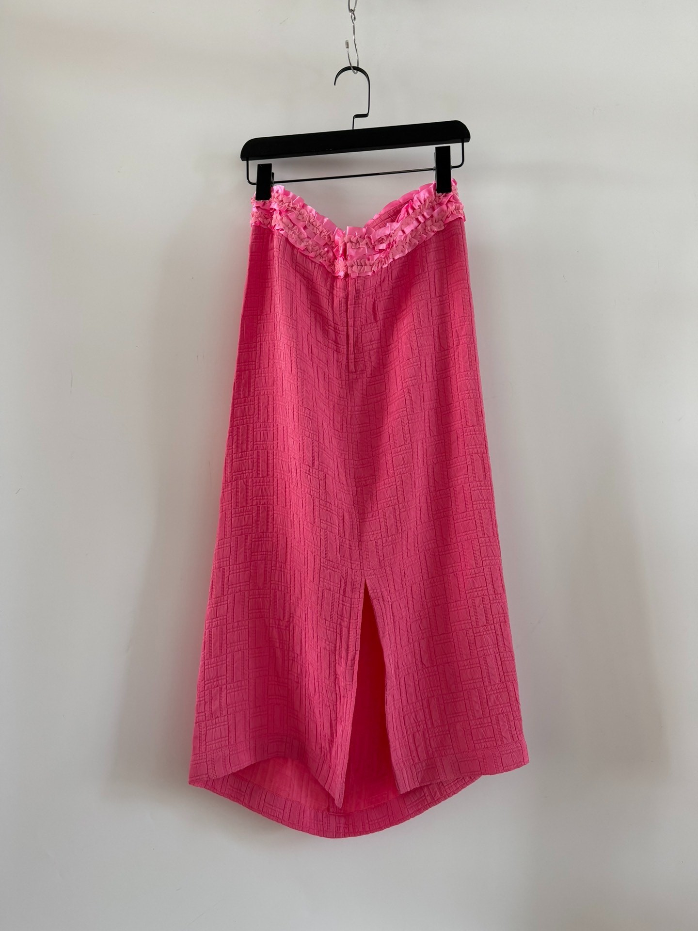 Comme des Garcons Pink Ruffled Midi Skirt — label