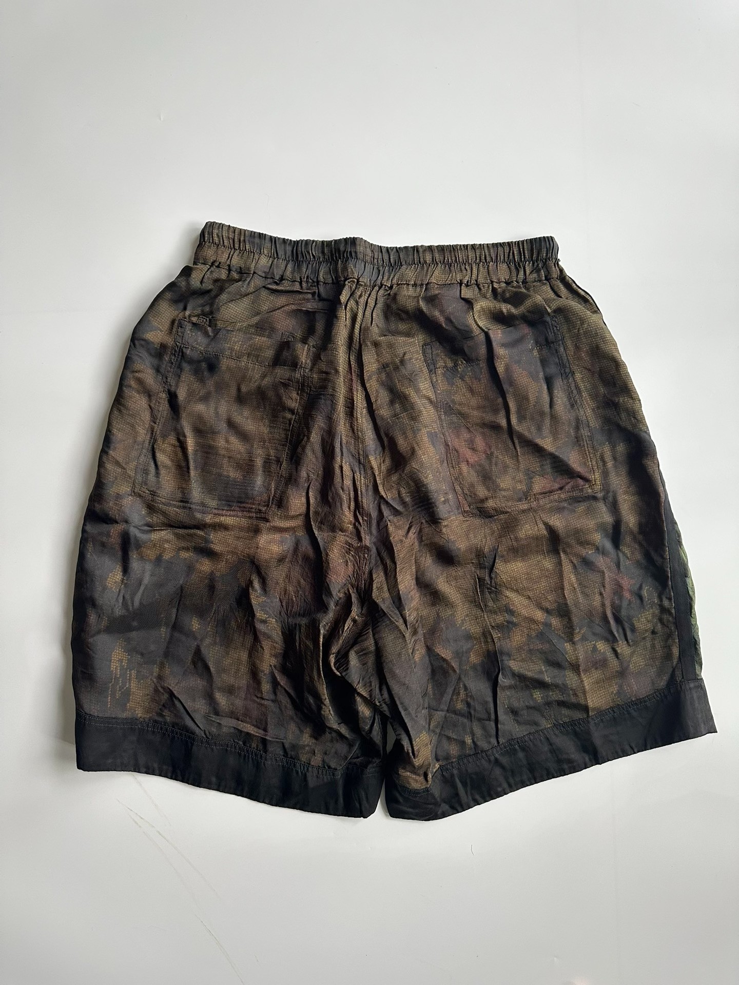Dries Van Noten 17SS Bird Print Silk Shorts — back