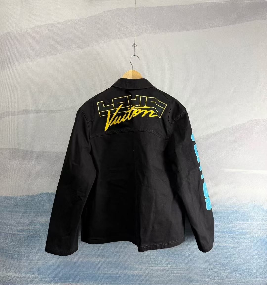 Louis Vuitton Black Graffiti Denim Jacket — front