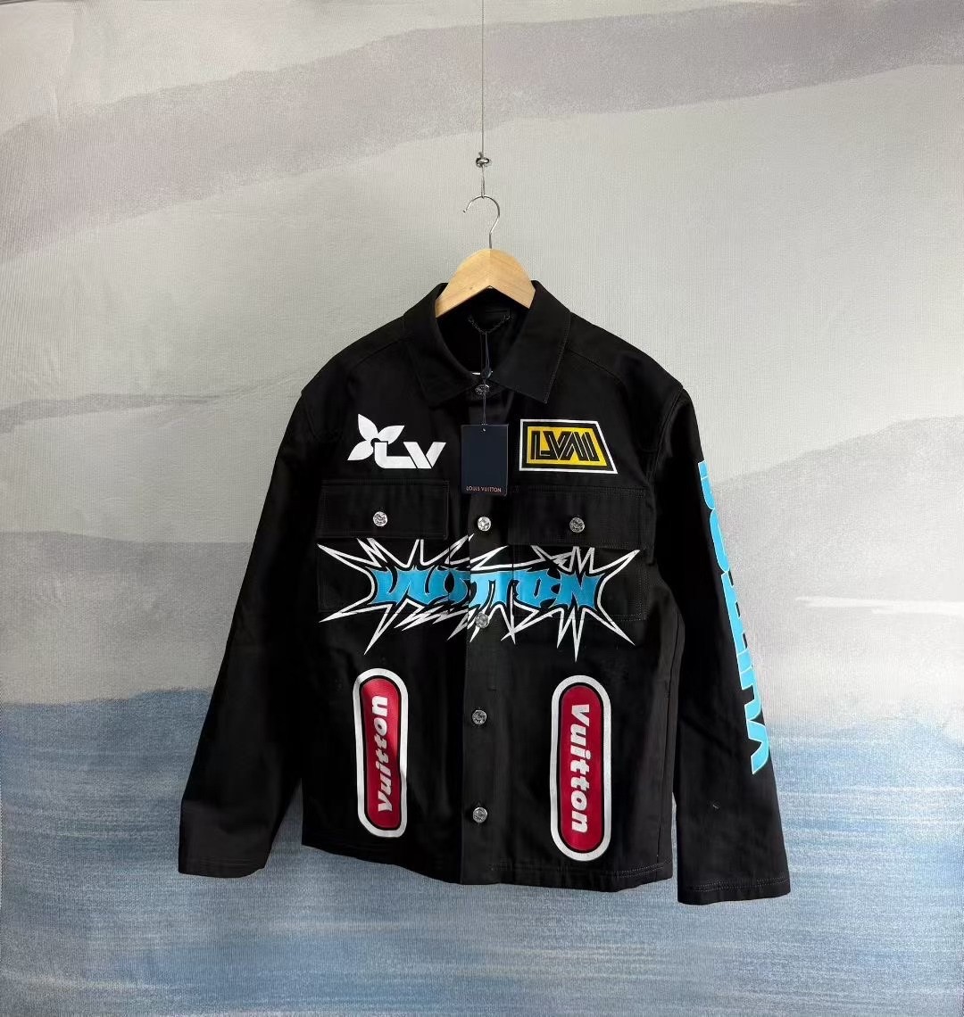 Louis Vuitton Black Graffiti Denim Jacket