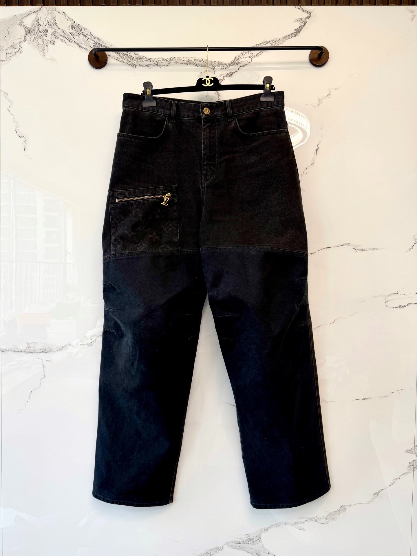 Louis Vuitton 24FW Monogram Wide-Leg Jeans
