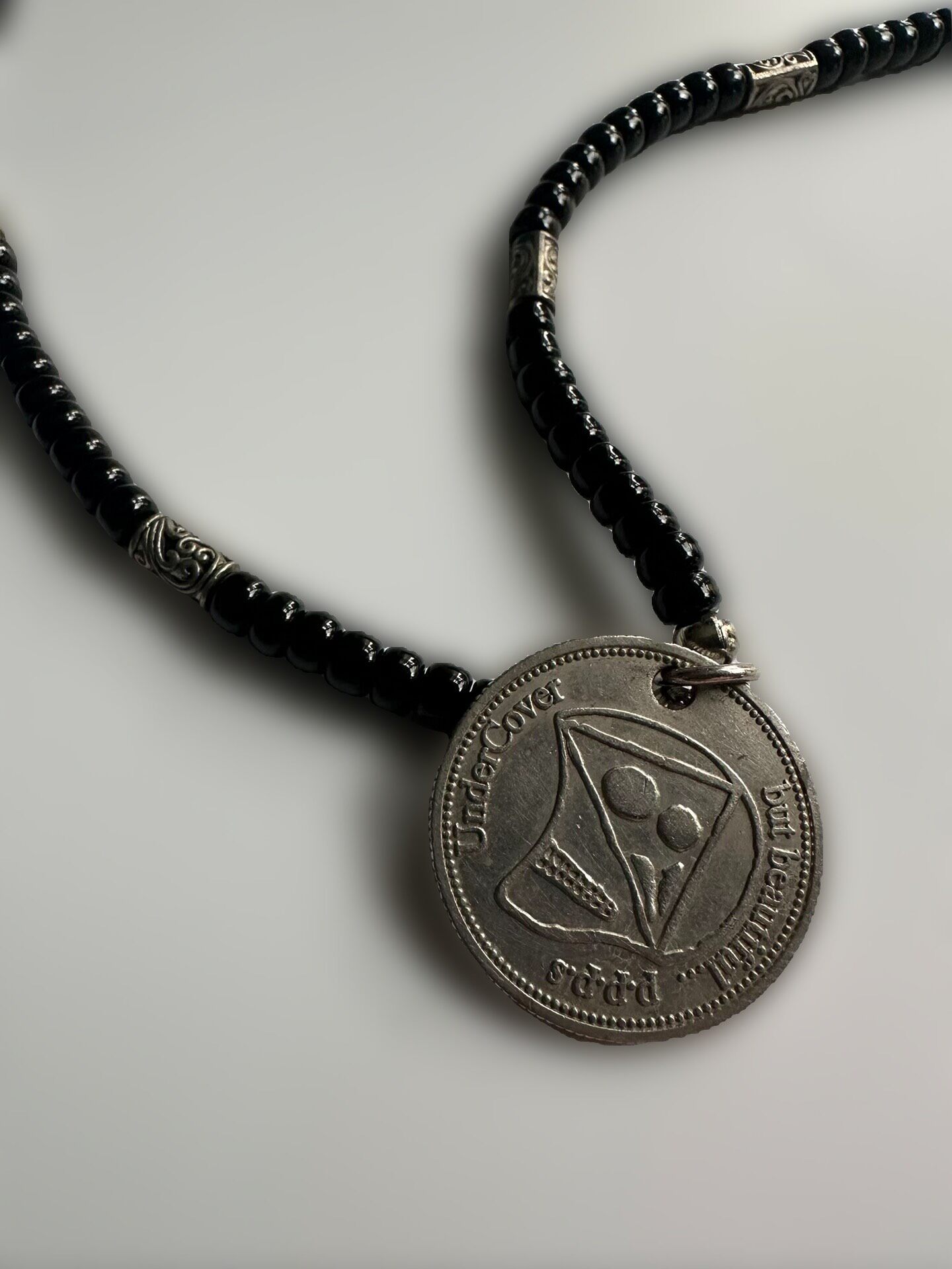 Undercover 04AW Silver Coin Necklace — front