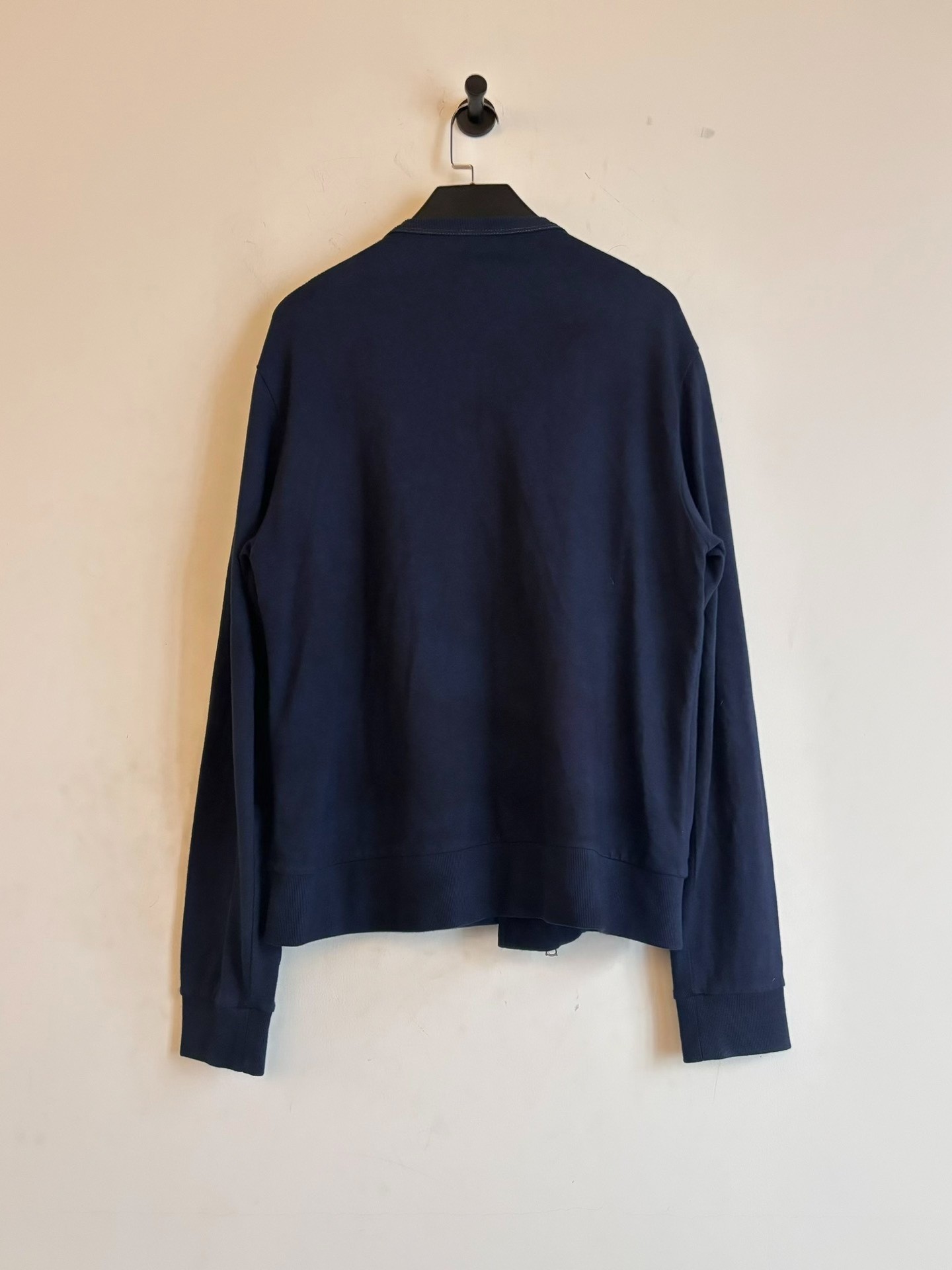 Dries Van Noten Blue Velvet Slant Zip Bomber — label
