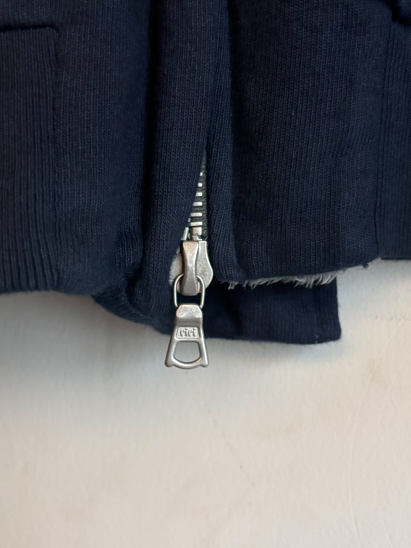 Dries Van Noten Blue Velvet Slant Zip Bomber — back