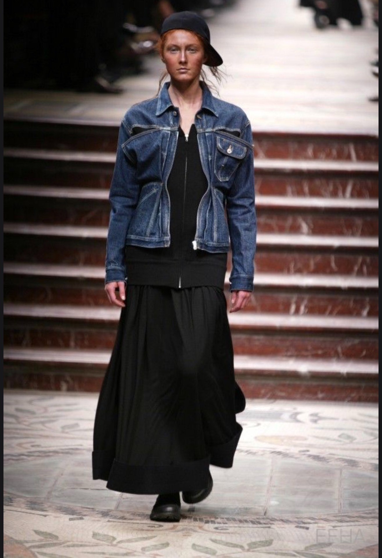 Authentic Yohji Yamamoto 2002 Runway Wool Flared Skirt — front