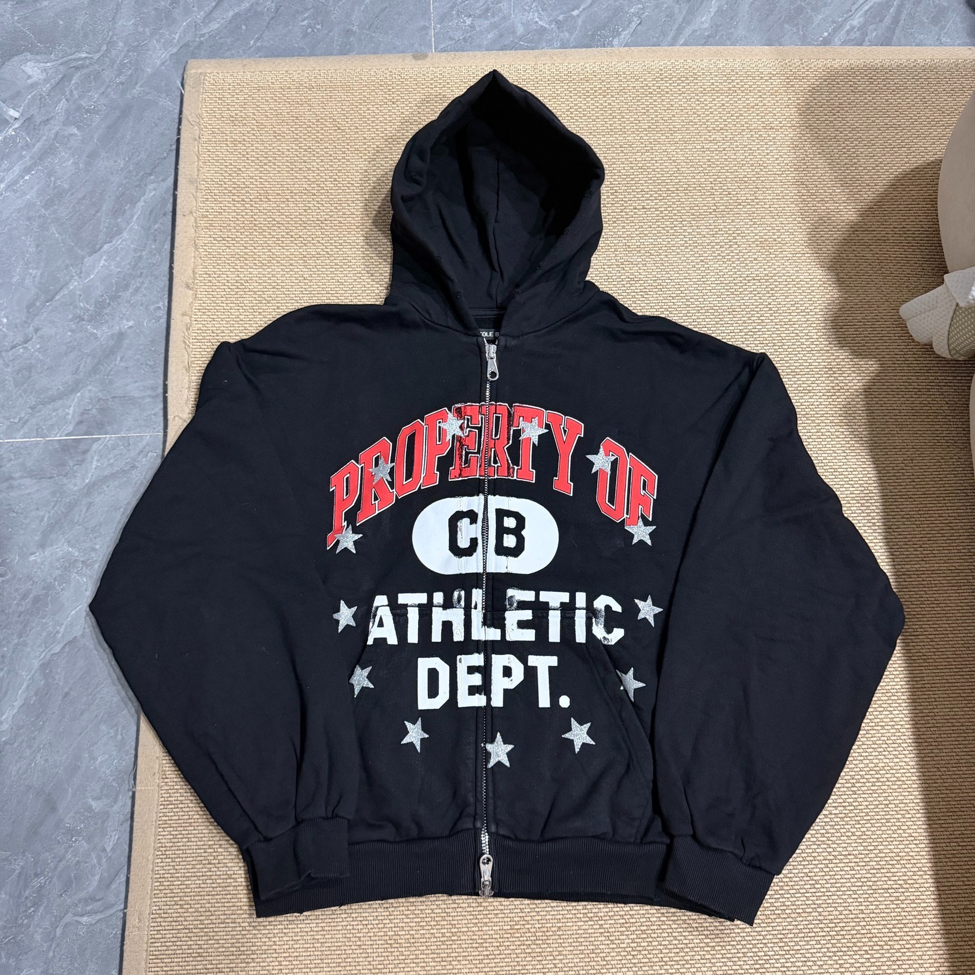 Cole Buxton Star Print Zip Hoodie