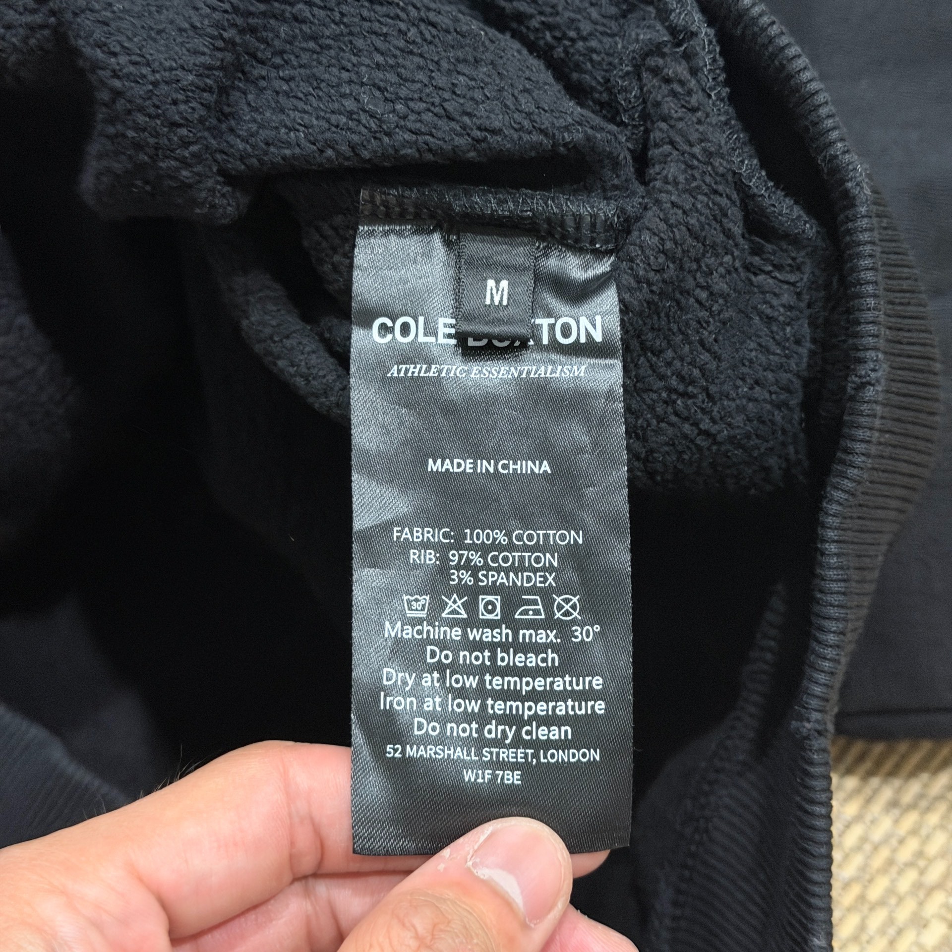 Cole Buxton Star Print Zip Hoodie — label