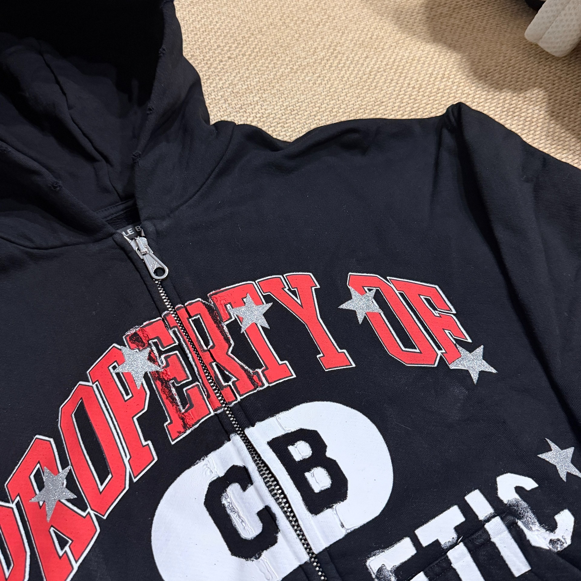 Cole Buxton Star Print Zip Hoodie — front