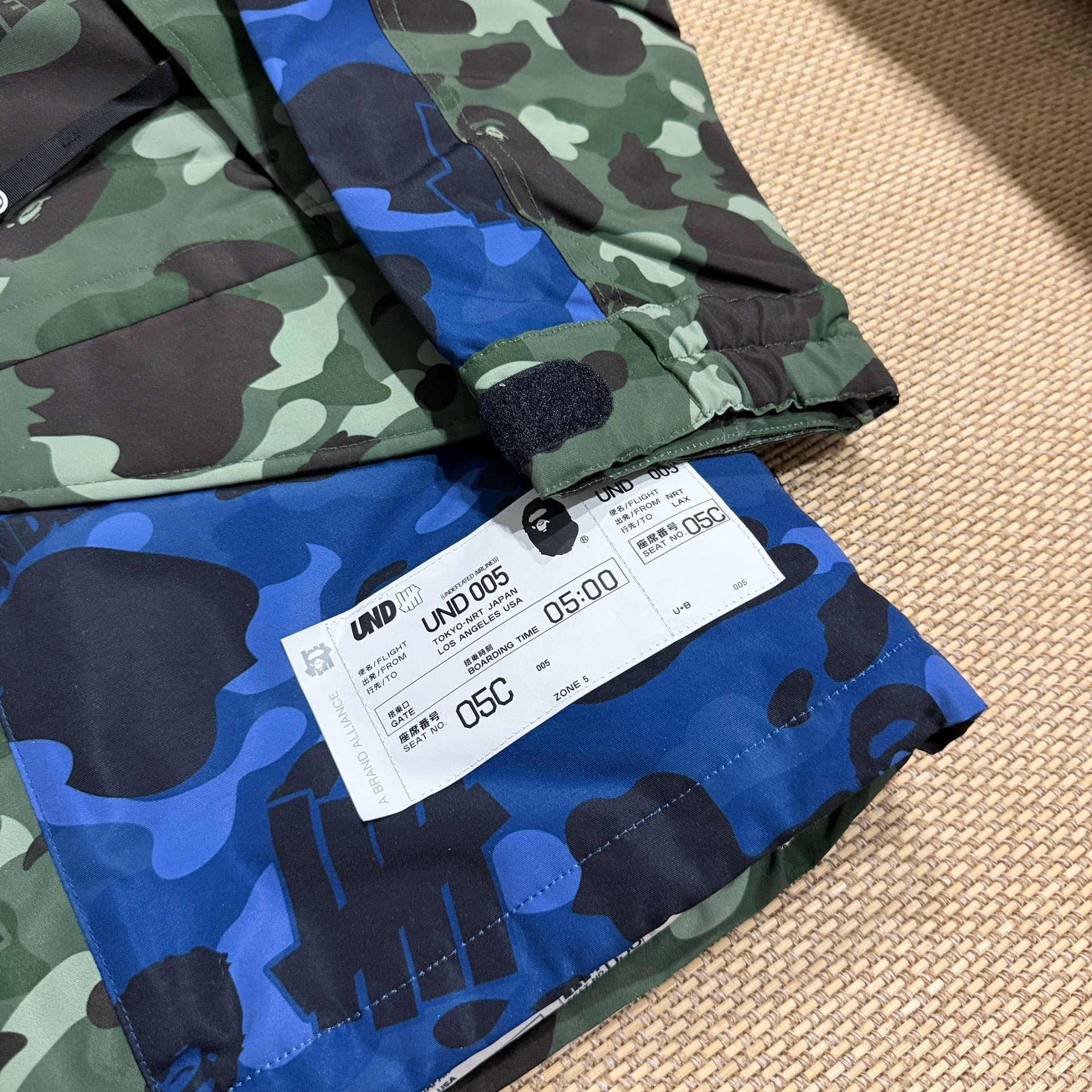 Bape x Undefeated Camo Zip Hooded Jacket — detail