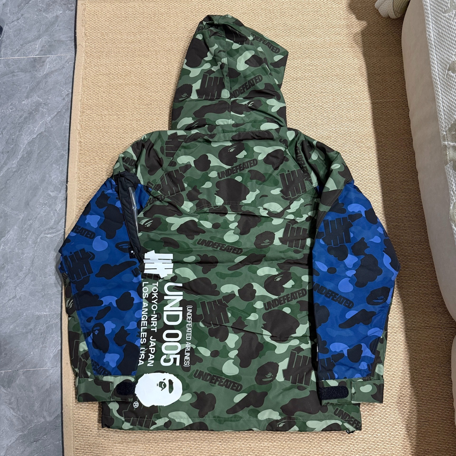Bape x Undefeated Camo Zip Hooded Jacket — front