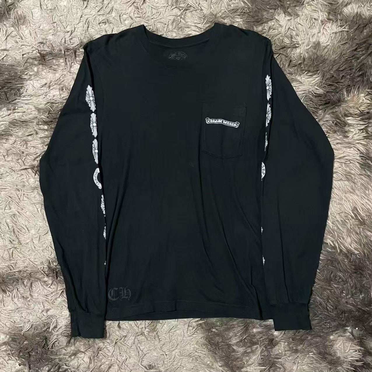 Chrome Hearts Black Cross Long Sleeve Top