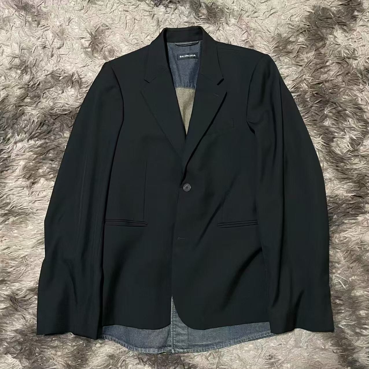 Balenciaga Denim Spliced Blazer