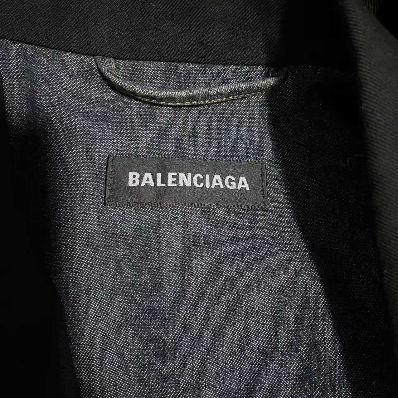 Balenciaga Denim Spliced Blazer — detail