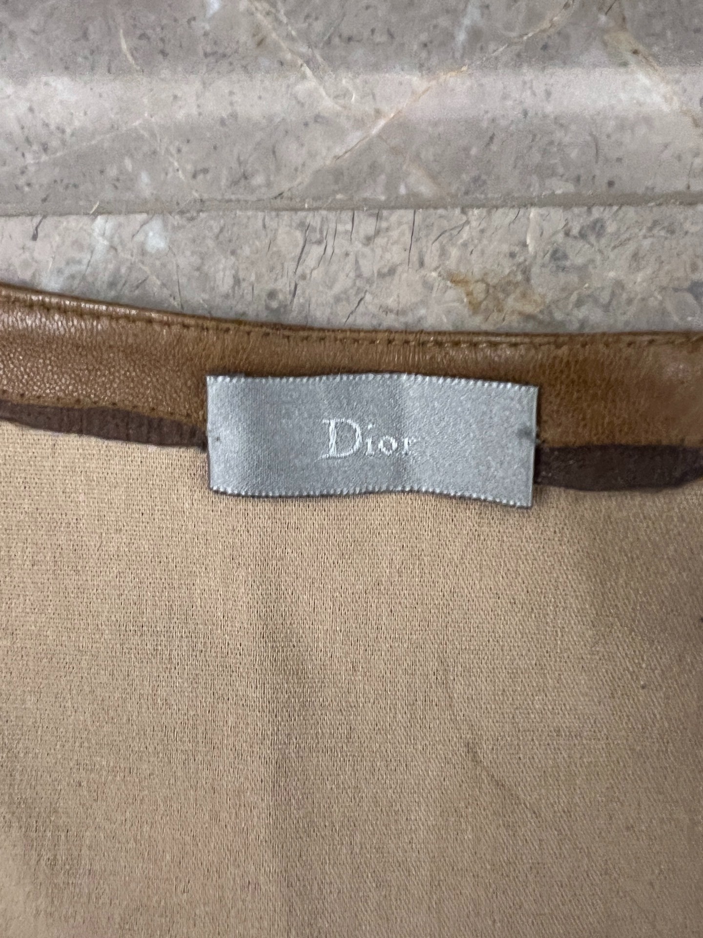 Dior Homme Lambskin Short-Sleeve Top — label