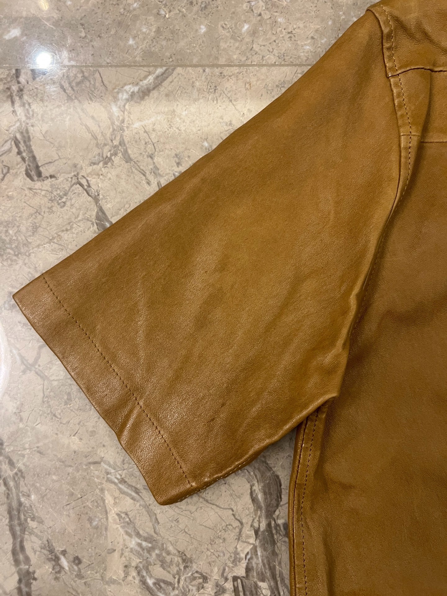 Dior Homme Lambskin Short-Sleeve Top — detail