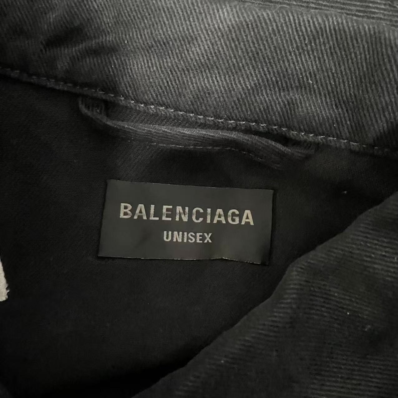 Balenciaga Oversized Logo Denim Jacket — detail