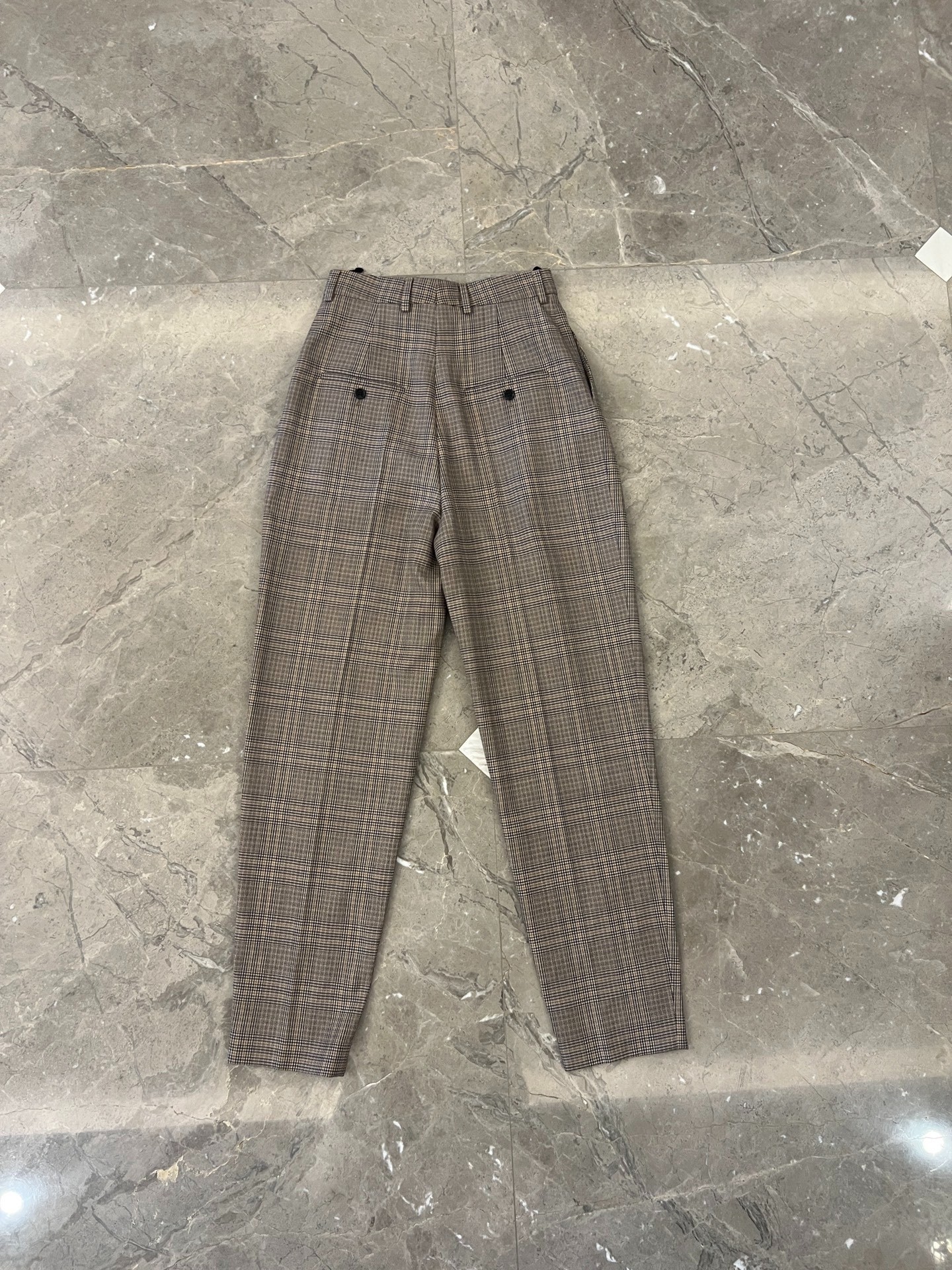 Celine Checkered Wool Casual Pants — front