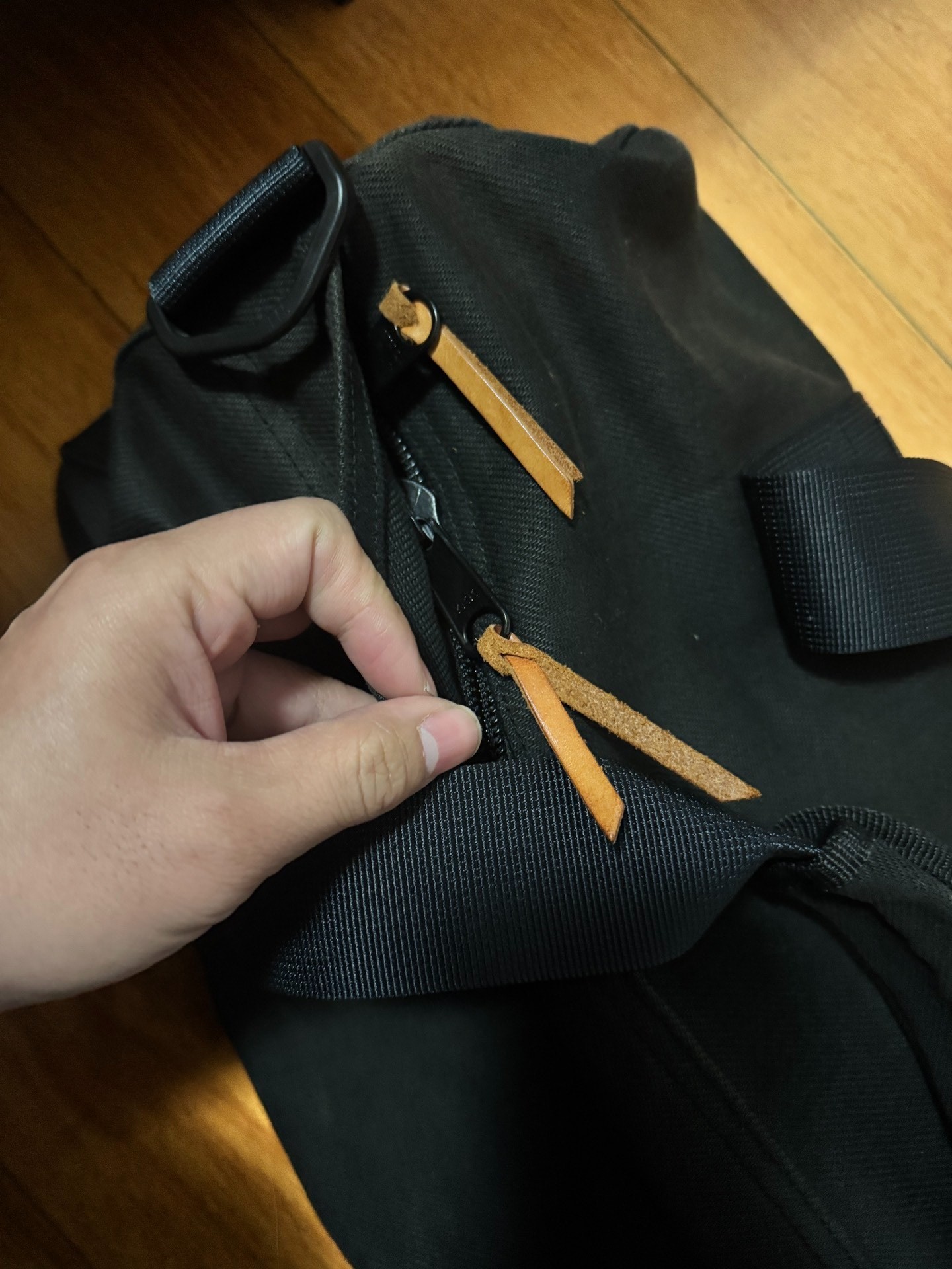 Iron Heart Black Duffel Bag — label